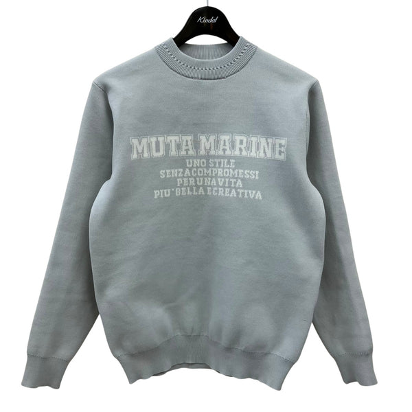 muta marine グレー 波模様 ニットセーター サイズ0 muta MARINE(ムータ マリン) クルーネックニットMMSK-446386 MMSK
