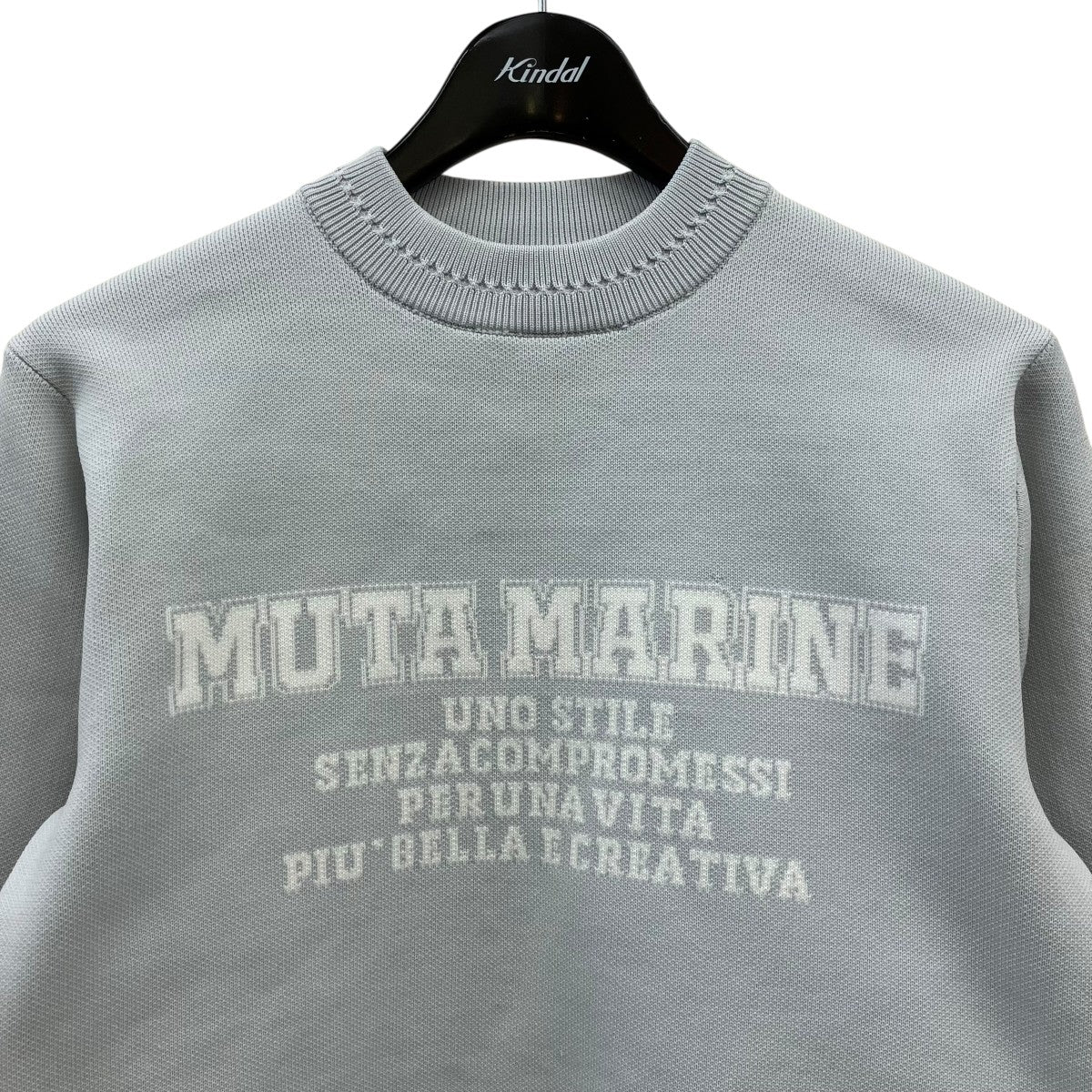 muta marine グレー 波模様 ニットセーター サイズ0 muta MARINE(ムータ マリン) クルーネックニットMMSK-446386 MMSK