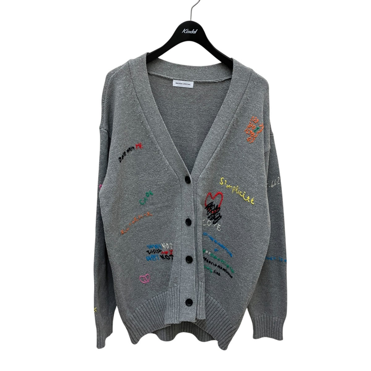 Life Word Embroidery Knit Cardigan刺繍カーディガン21232365306
