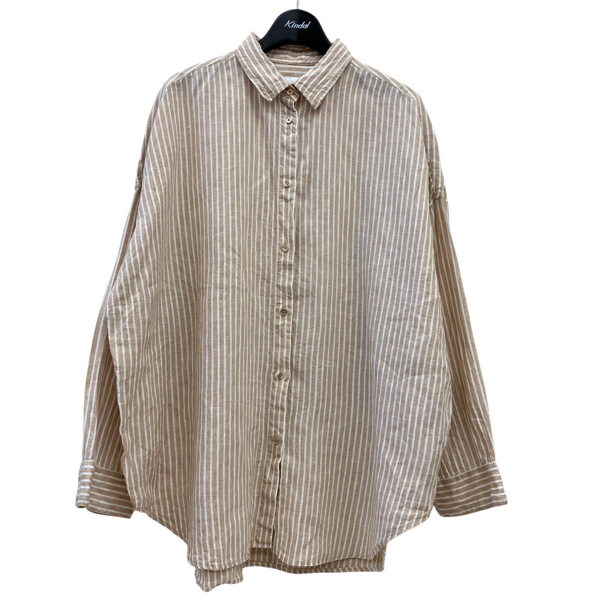 Spick and Span ストライプリネン七分袖 ビッグシャツ25050200208020 古着・中古-1枚目のアイテム画像