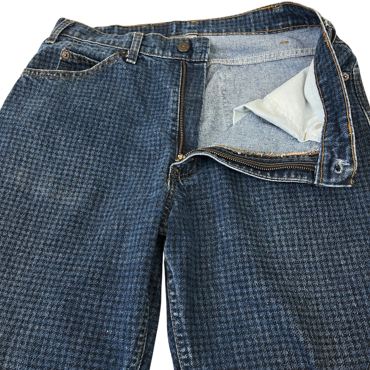 LEVI’S 40550 80’ｓvintage オレンジタブハウンドトゥースデニムパンツ 古着・中古-3枚目のアイテム画像