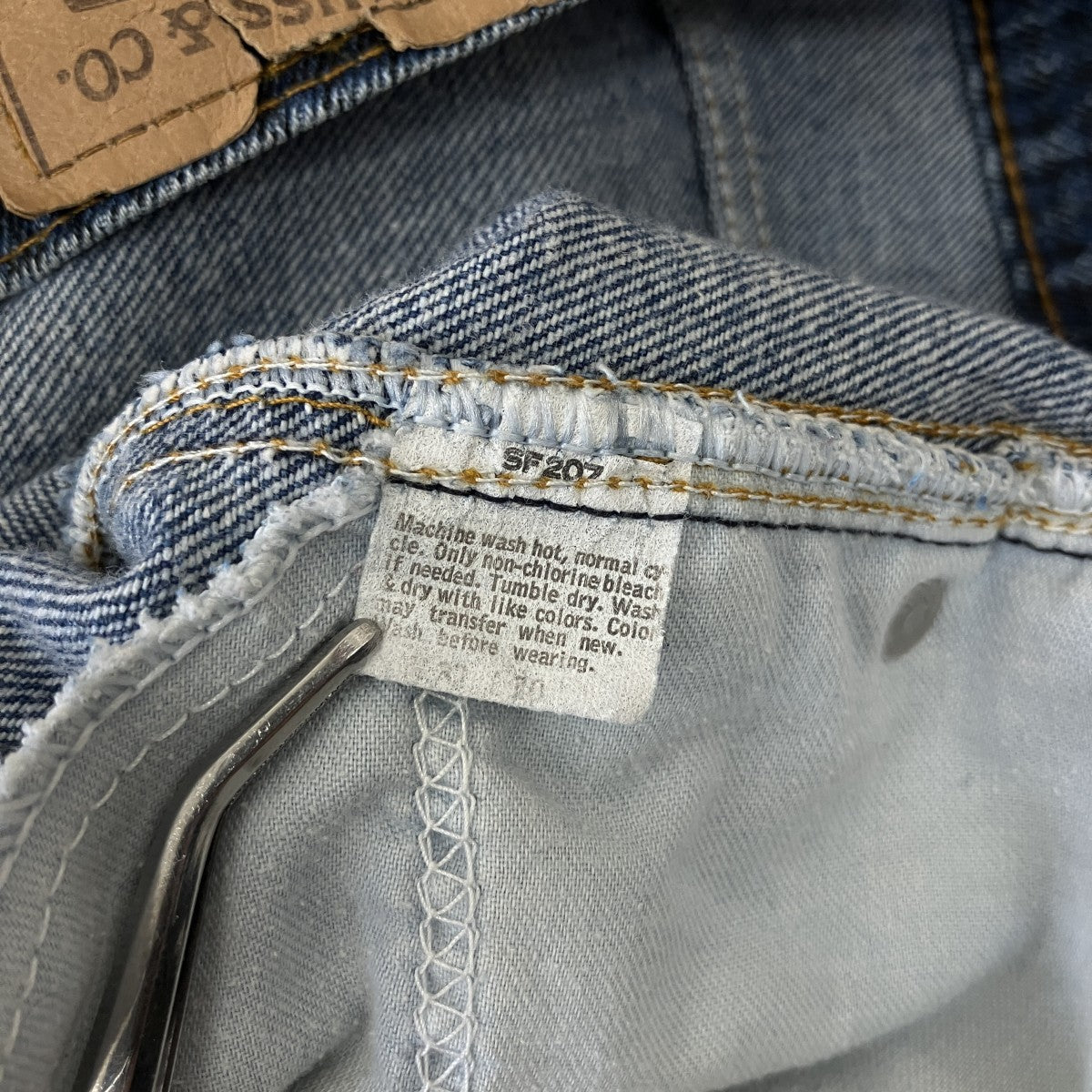 LEVI’S 40550 80’ｓvintage オレンジタブハウンドトゥースデニムパンツ 古着・中古-5枚目のアイテム画像