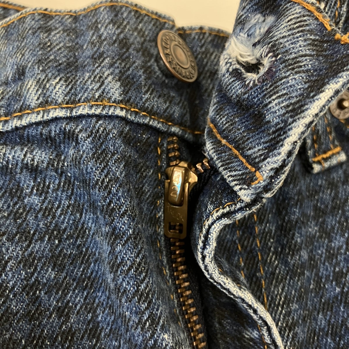 LEVI’S 40550 80’ｓvintage オレンジタブハウンドトゥースデニムパンツ 古着・中古-7枚目のアイテム画像
