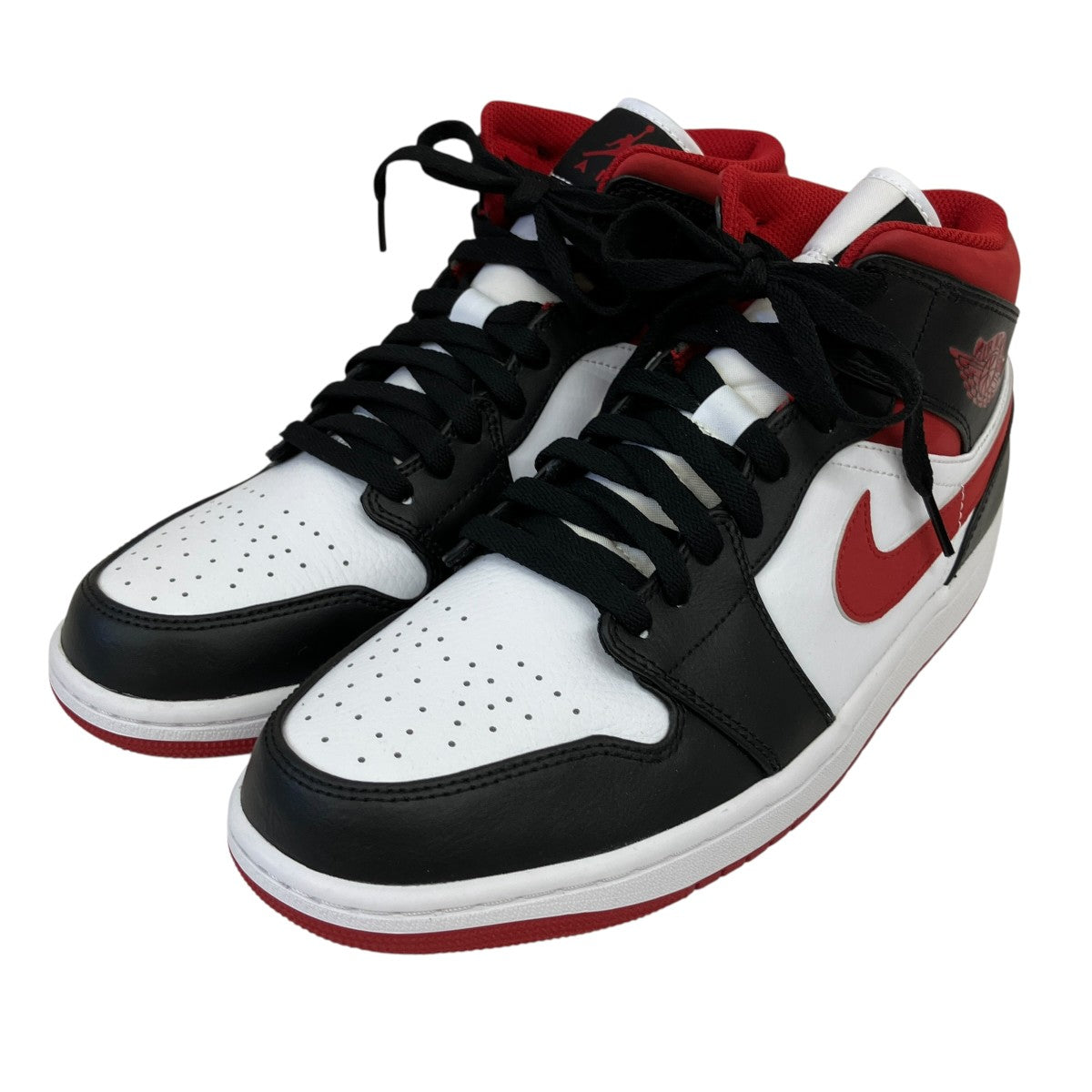 NIKE Air Jordan 1 Mid White Gym Red Blackハイカットスニーカー554724-122 古着・中古-1枚目のアイテム画像