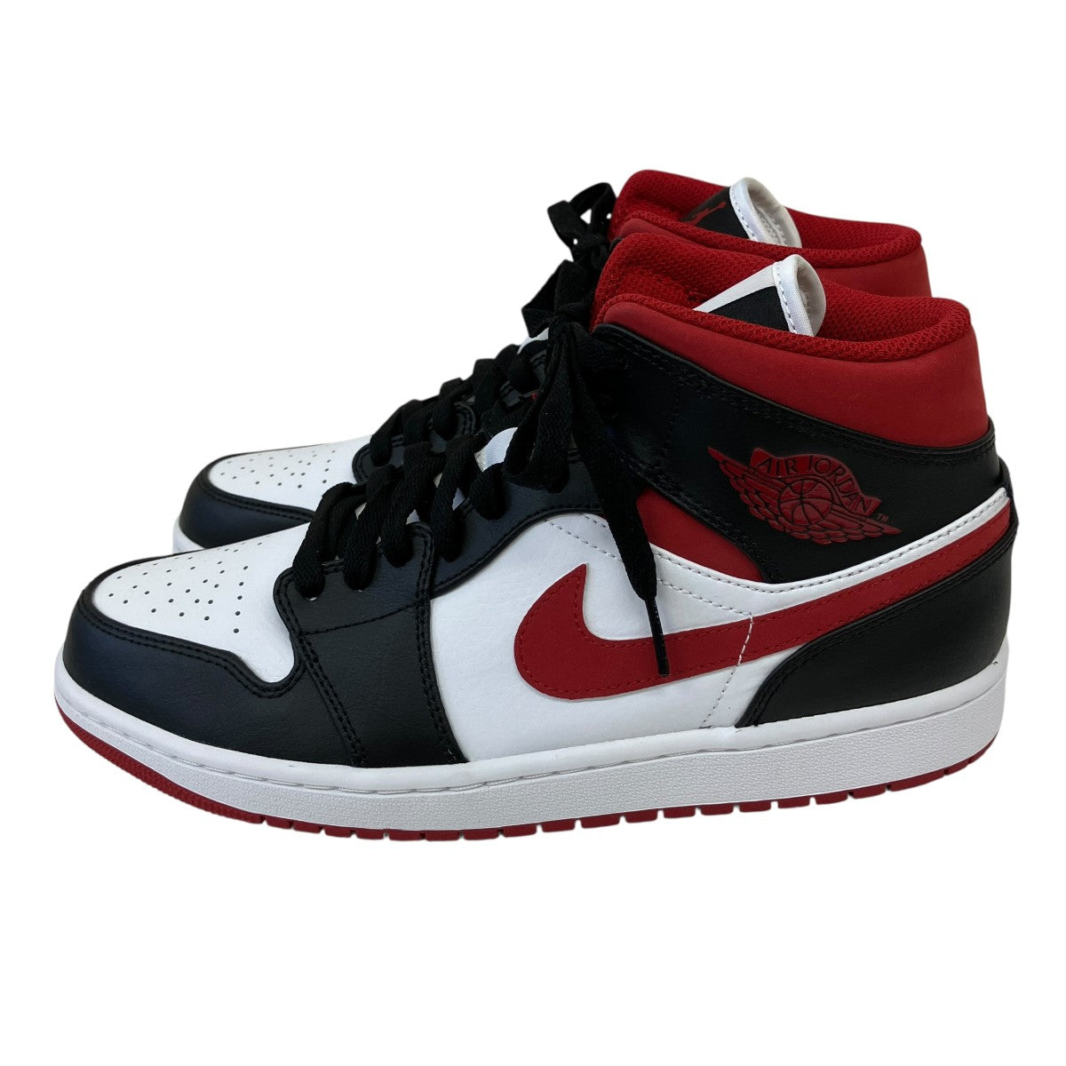 NIKE Air Jordan 1 Mid White Gym Red Blackハイカットスニーカー554724-122 古着・中古-2枚目のアイテム画像