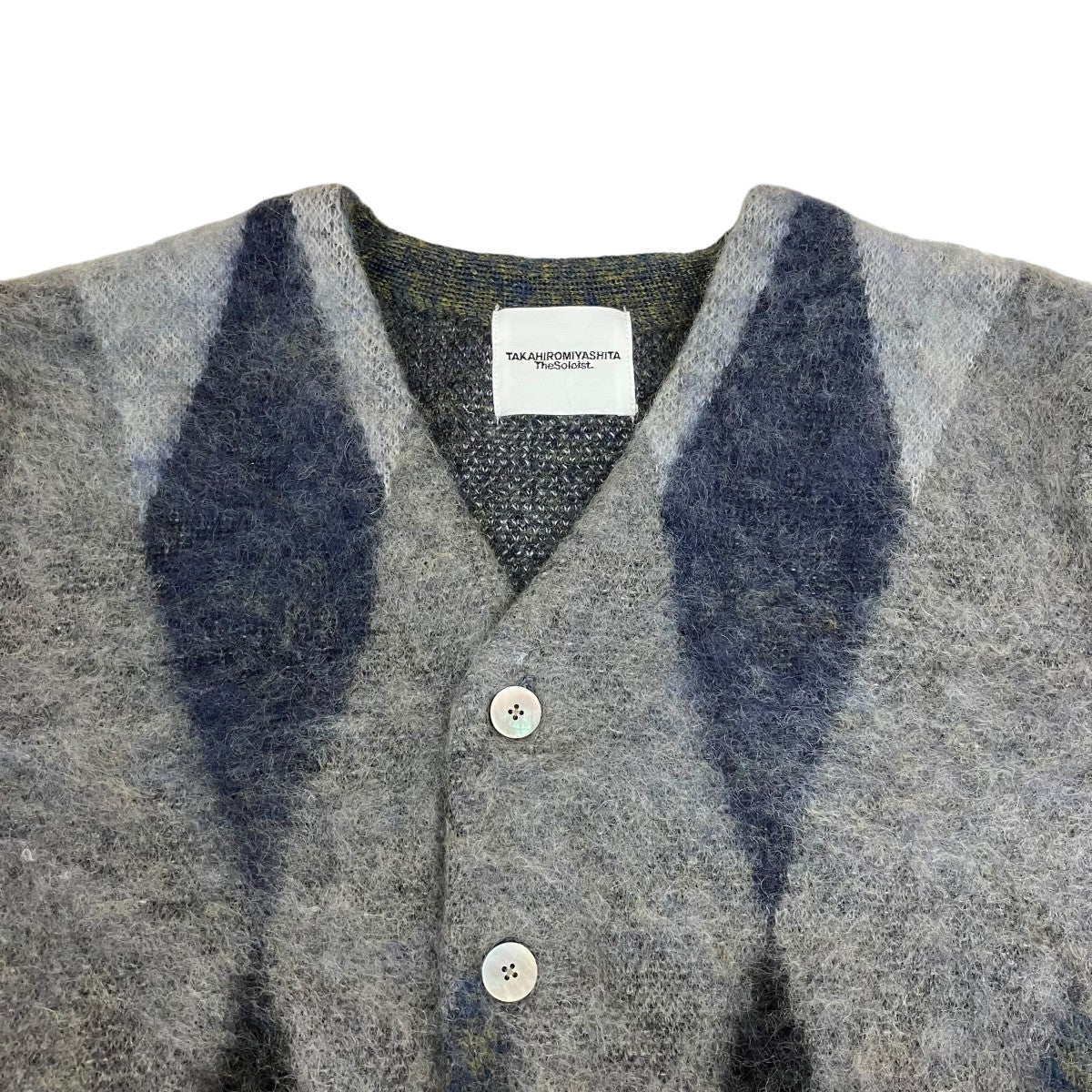 アーガイルカート モヘヤニット カーディガンsk.0019AW25