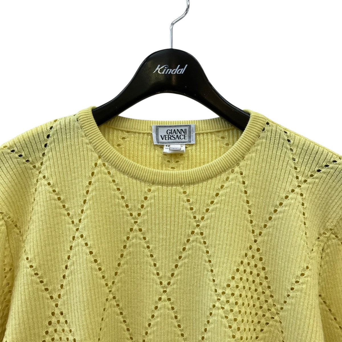 GIANNI VERSACE ダイヤパターンニット 古着・中古-3枚目のアイテム画像