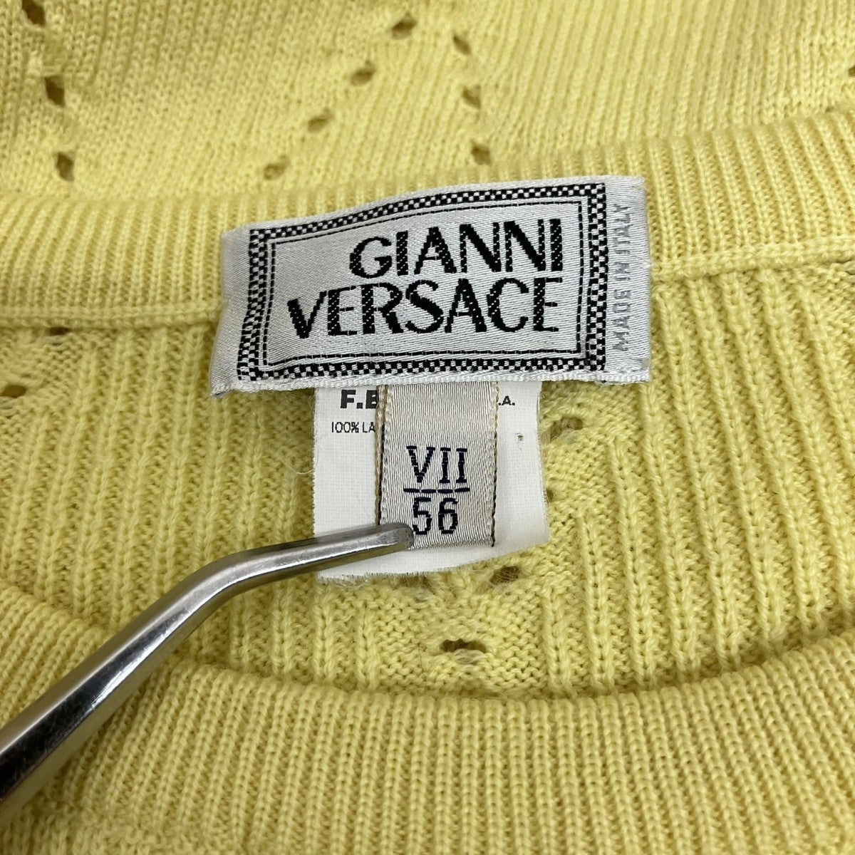 GIANNI VERSACE ダイヤパターンニット 古着・中古-5枚目のアイテム画像
