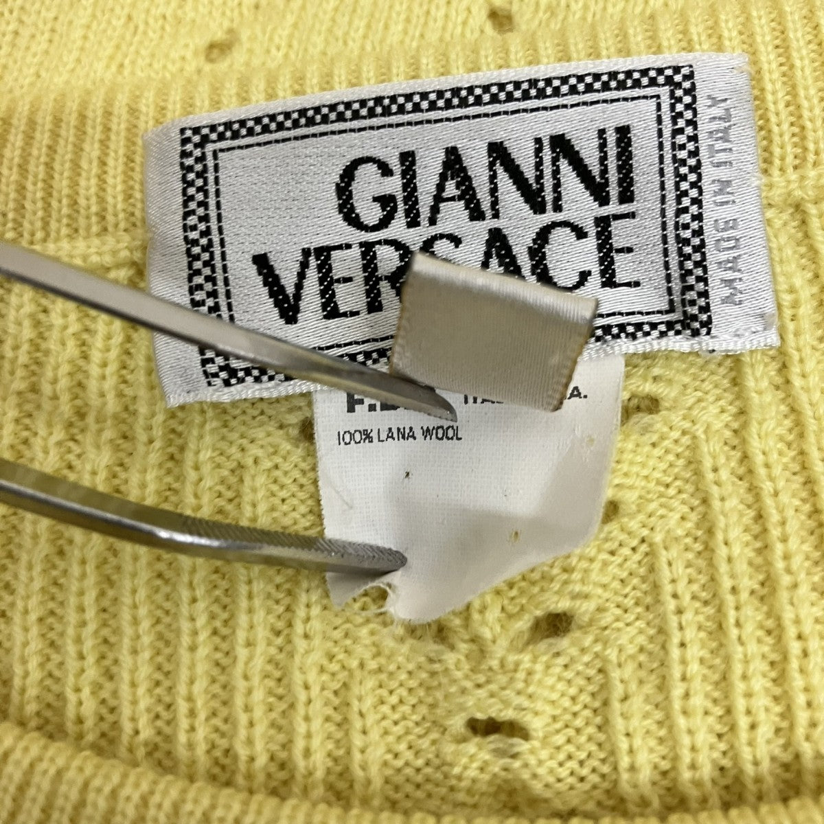 GIANNI VERSACE ダイヤパターンニット 古着・中古-6枚目のアイテム画像