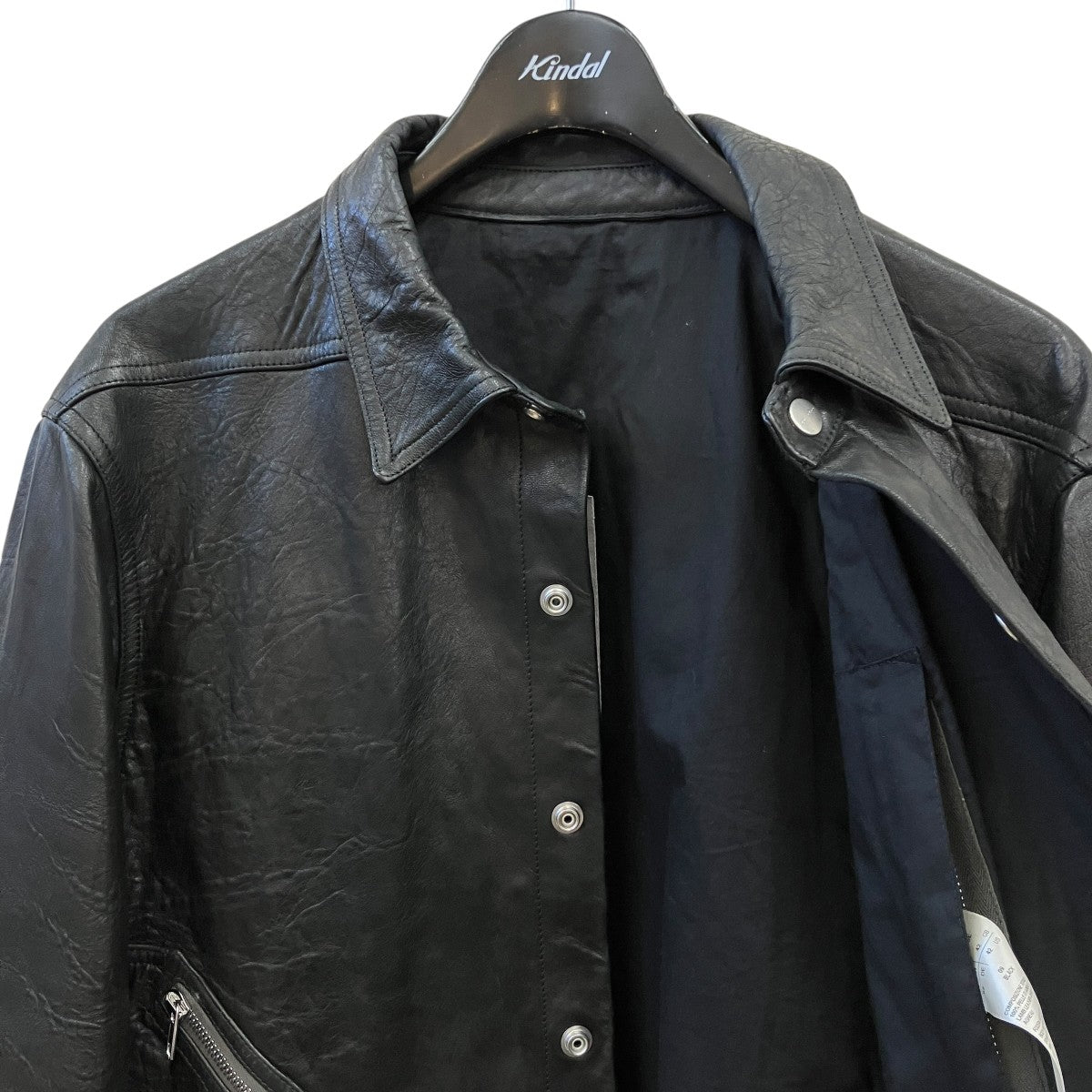 RICK OWENS TOUR ALICE SHIRTレザージャケットRU01F2742-LBE 古着・中古-3枚目のアイテム画像