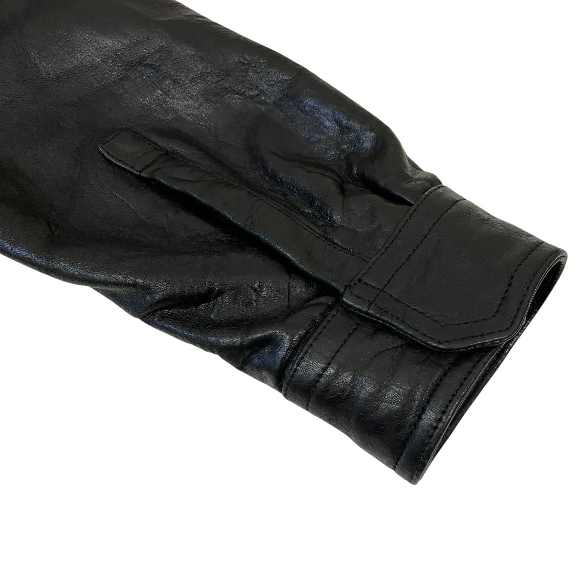 RICK OWENS TOUR ALICE SHIRTレザージャケットRU01F2742-LBE 古着・中古-4枚目のアイテム画像