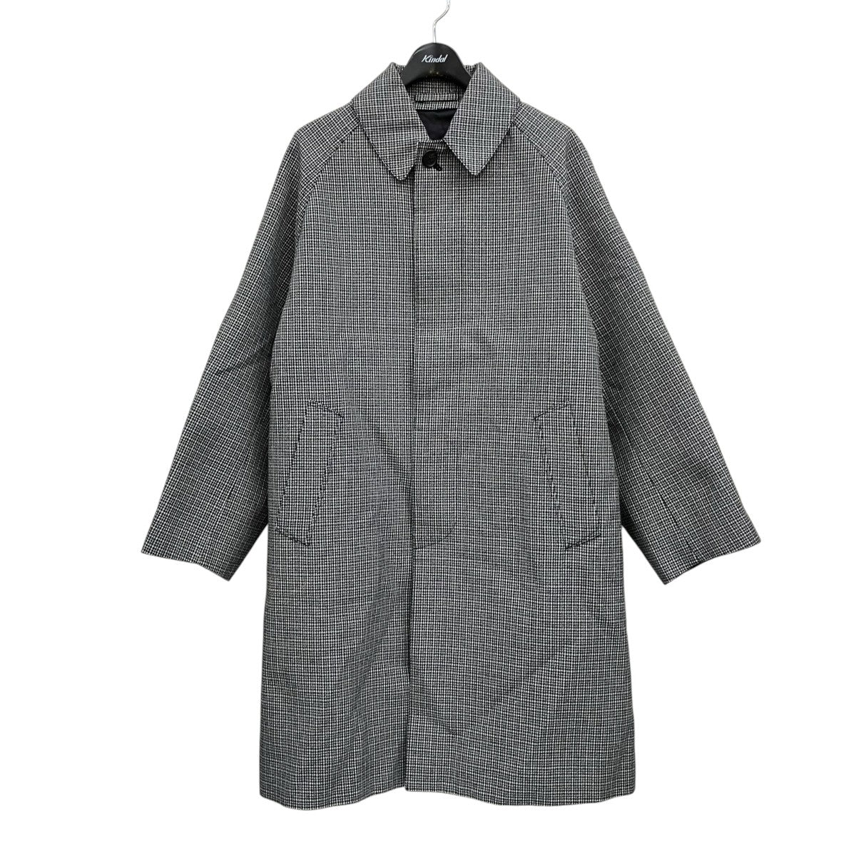 MAATEE＆SONS ハメ袖 Balmacaan (Black Ecru)ステンカラーコート 古着・中古-1枚目のアイテム画像