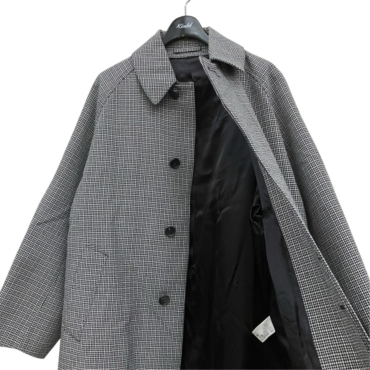 MAATEE＆SONS ハメ袖 Balmacaan (Black Ecru)ステンカラーコート 古着・中古-3枚目のアイテム画像
