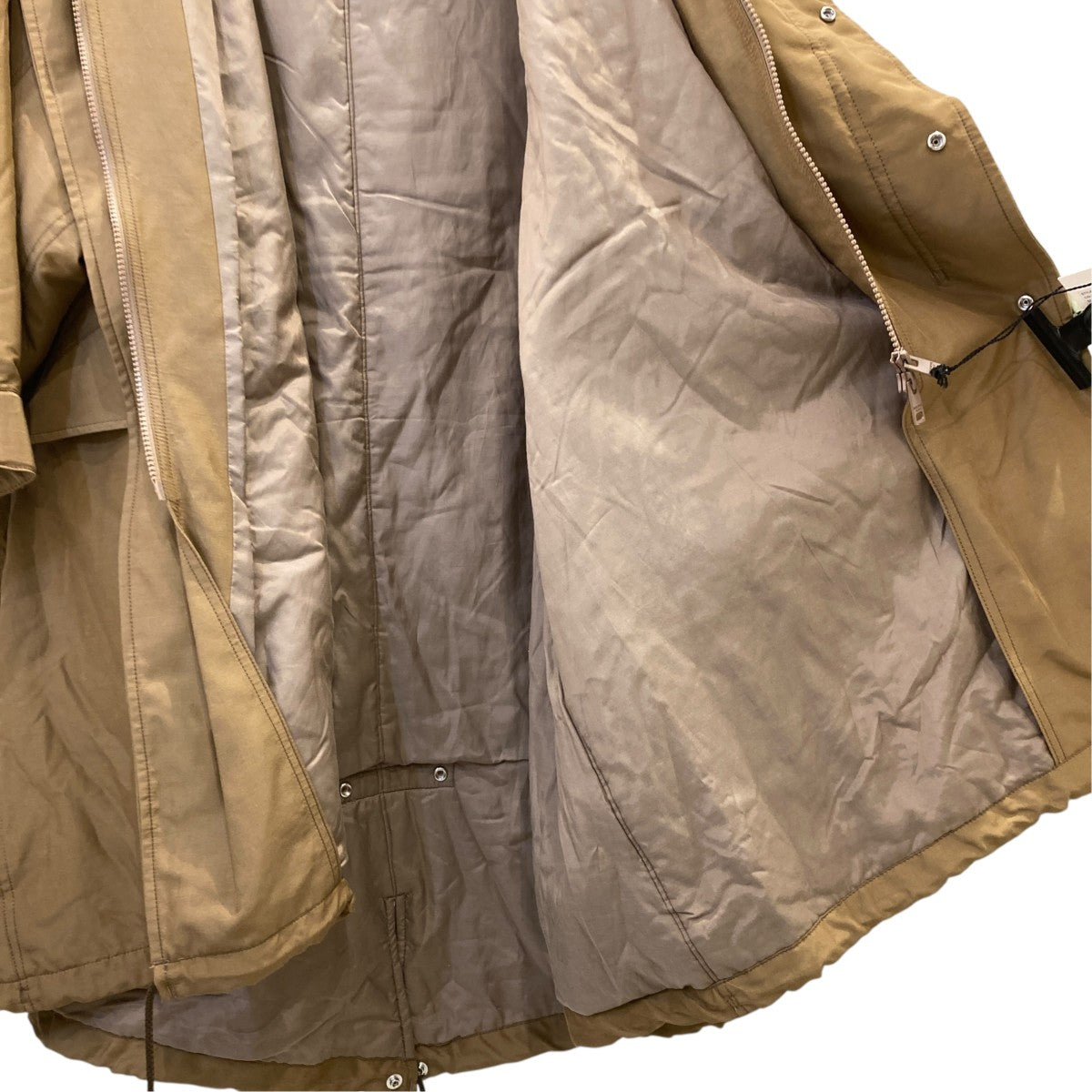 double-front cotton silk mods coatモッズコート1435103009