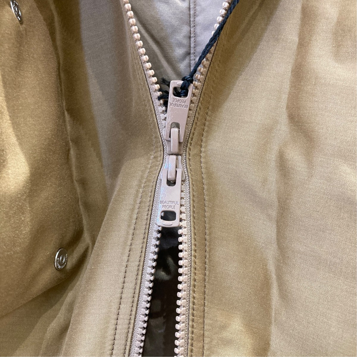 double-front cotton silk mods coatモッズコート1435103009