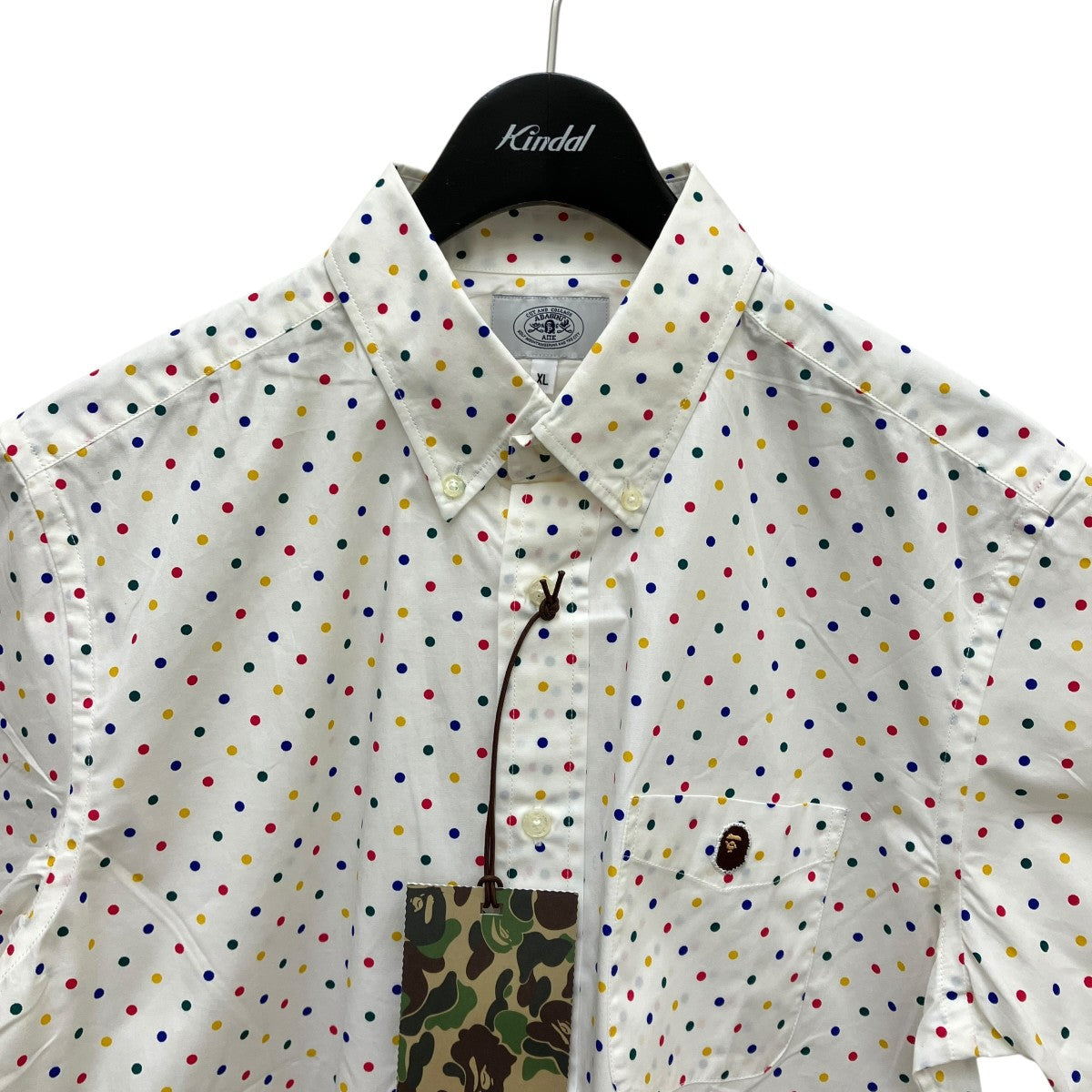 A BATHING APE(アベイシングエイプ) ドット柄半袖シャツ ホワイト