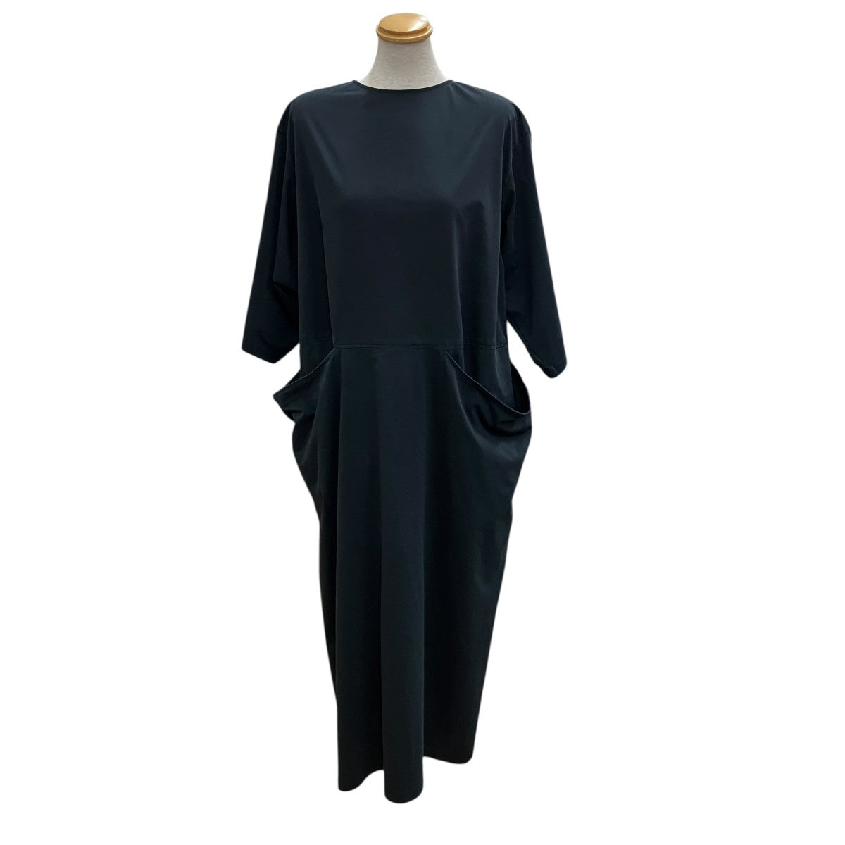 High gauge jersey drape pocket dress半袖ワンピースS21SL-DR12