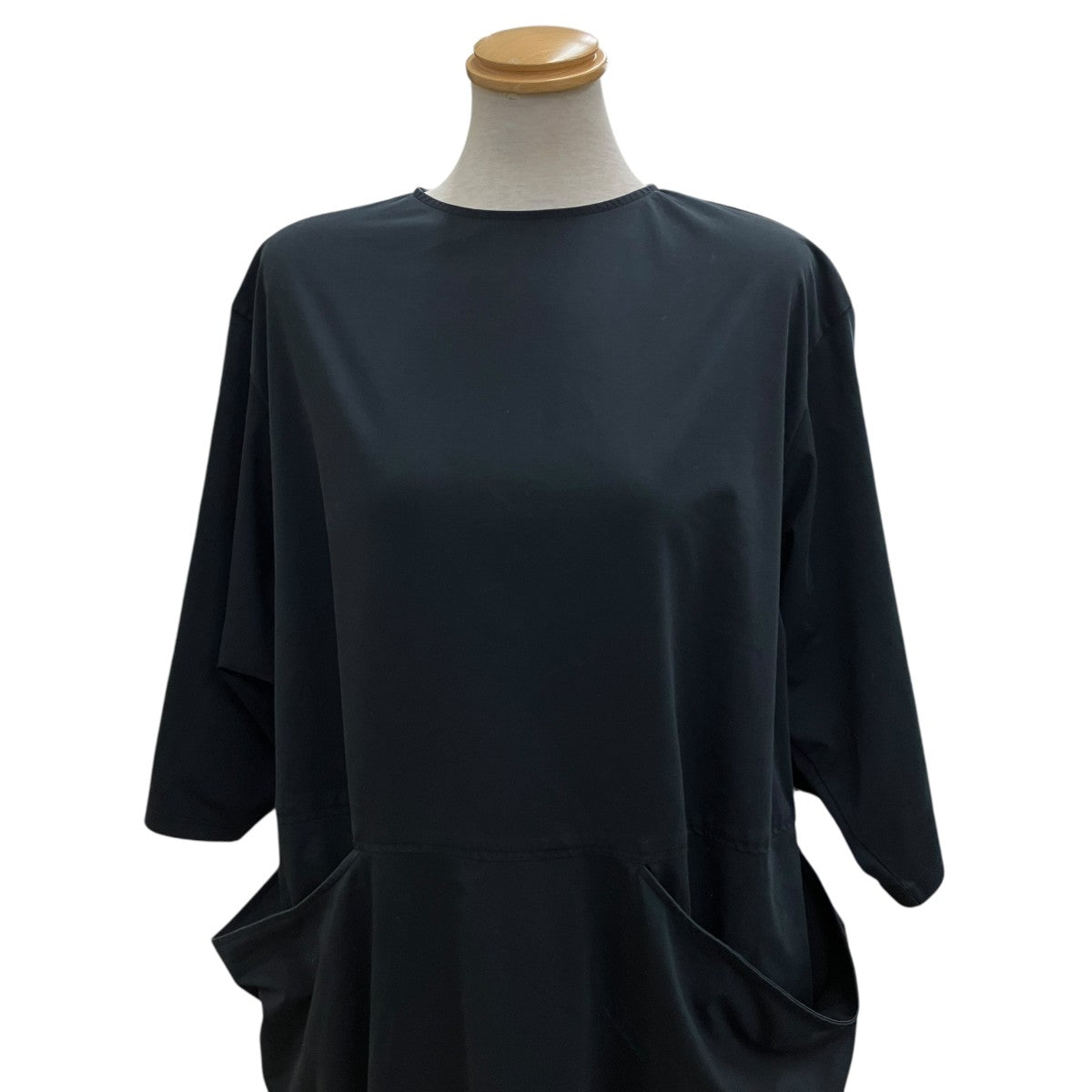 High gauge jersey drape pocket dress半袖ワンピースS21SL-DR12