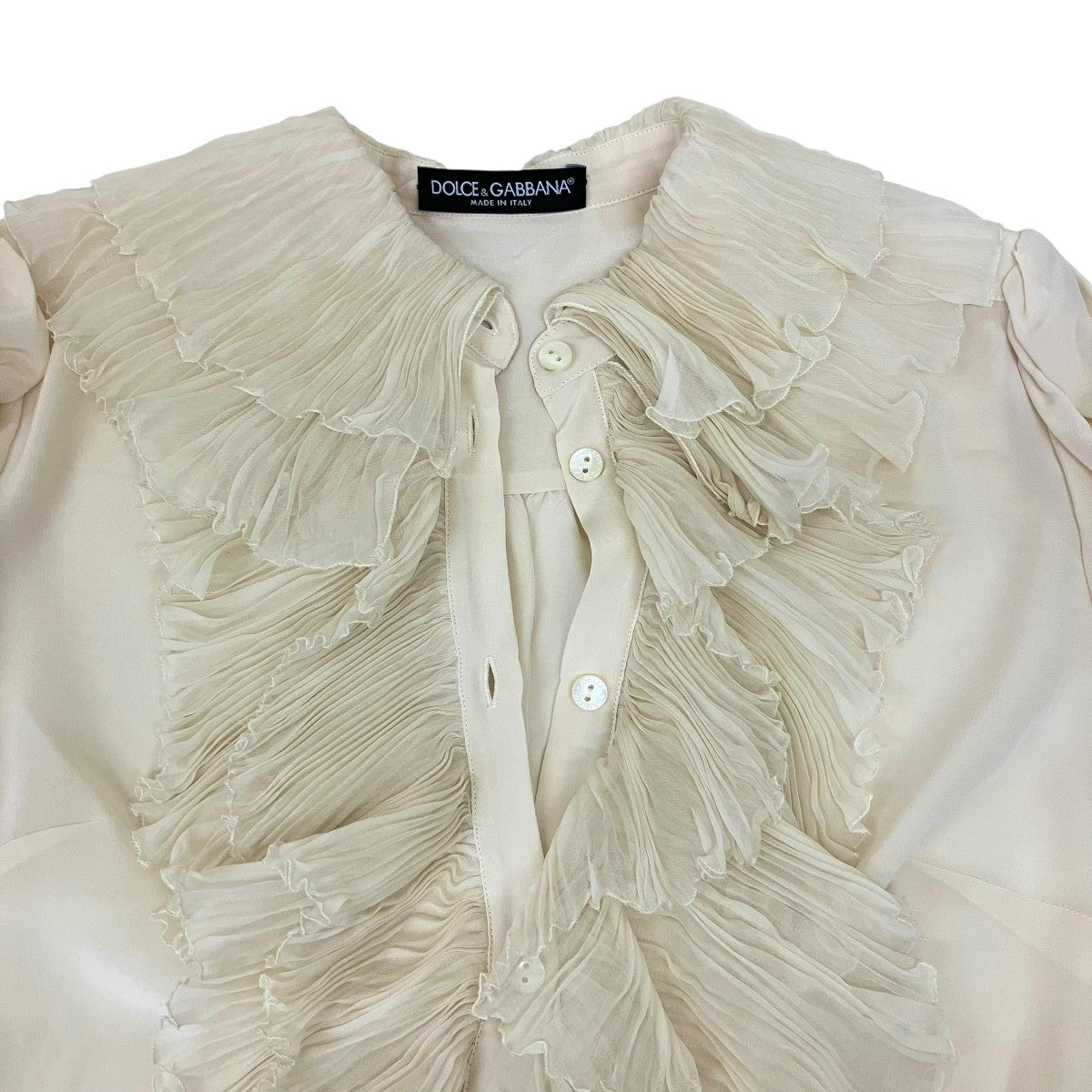 DOLCE ＆ GABBANA シルクフリルブラウスFH-F5C60T 古着・中古-4枚目のアイテム画像
