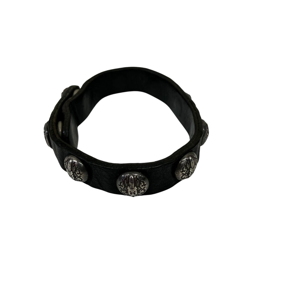 CHROME HEARTS 2BTN 2SNP DGGRレザーブレスレット 古着・中古-2枚目のアイテム画像