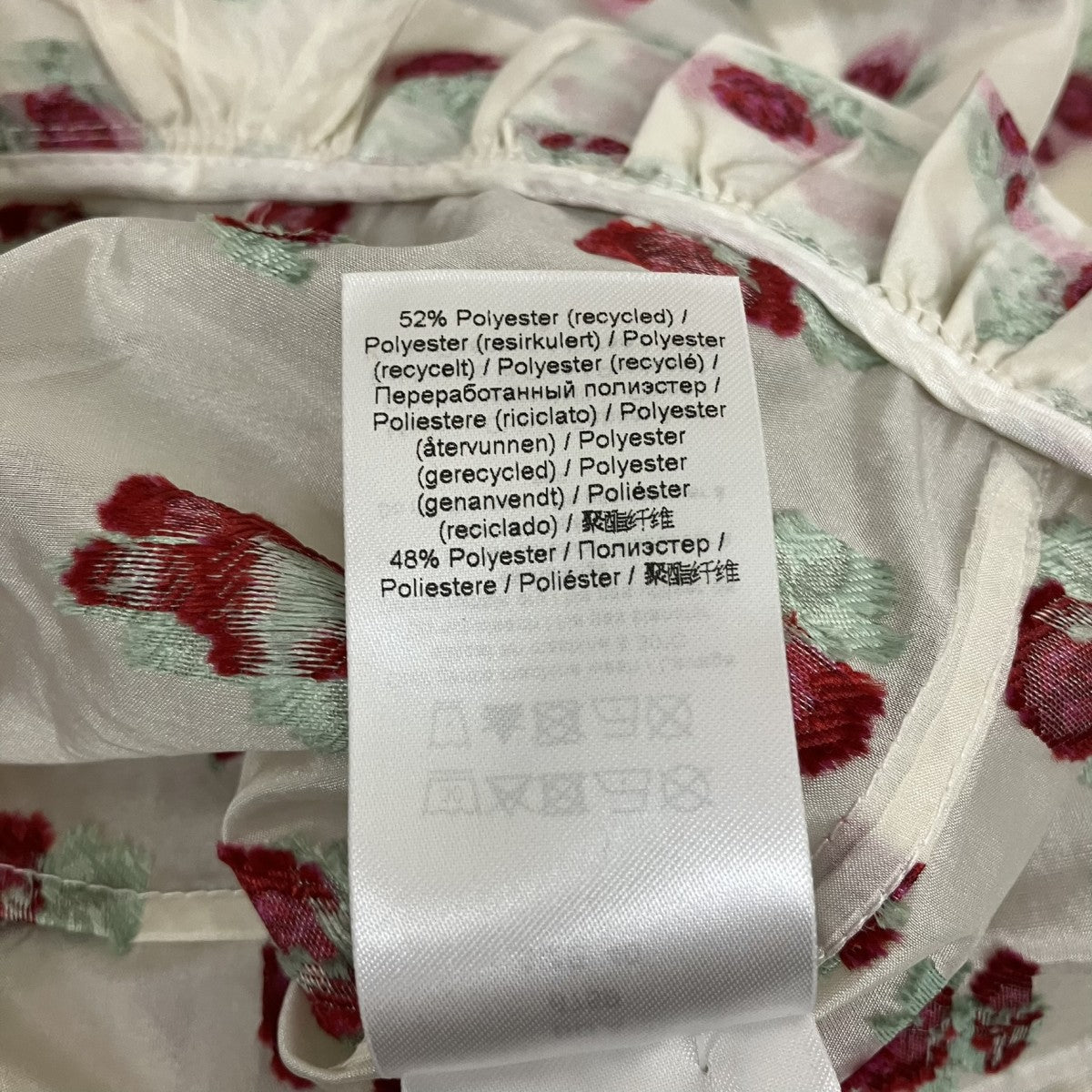 Ganni Organza Jacquard shirtsジャガードシャツF8884 古着・中古-5枚目のアイテム画像