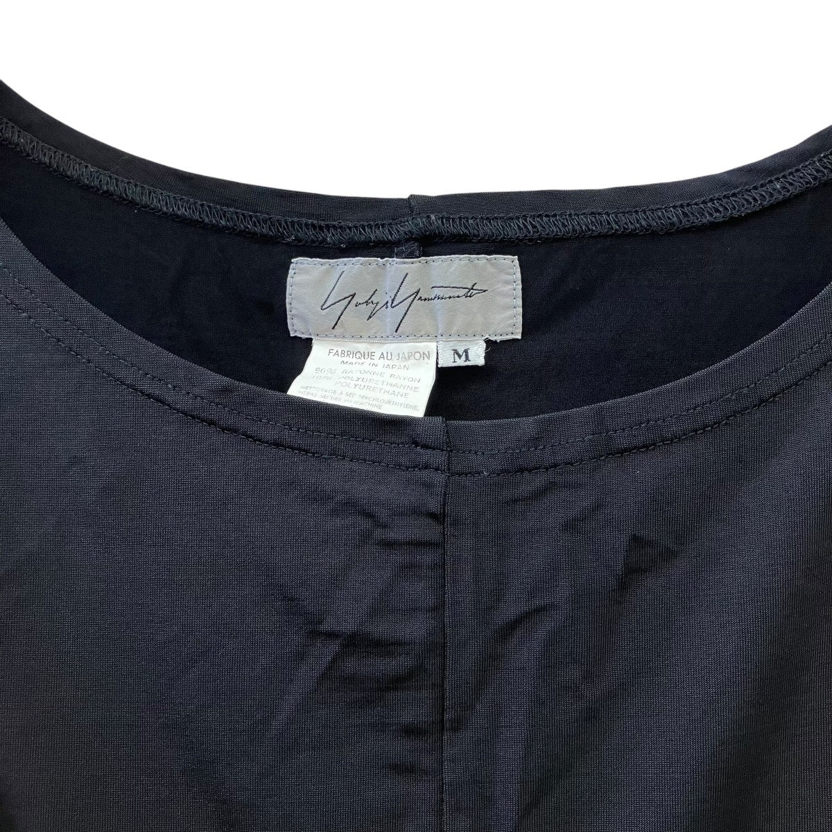 YOHJI YAMAMOTO 96SSレーヨンノースリーブカットソーFF-T14-240 古着・中古-3枚目のアイテム画像