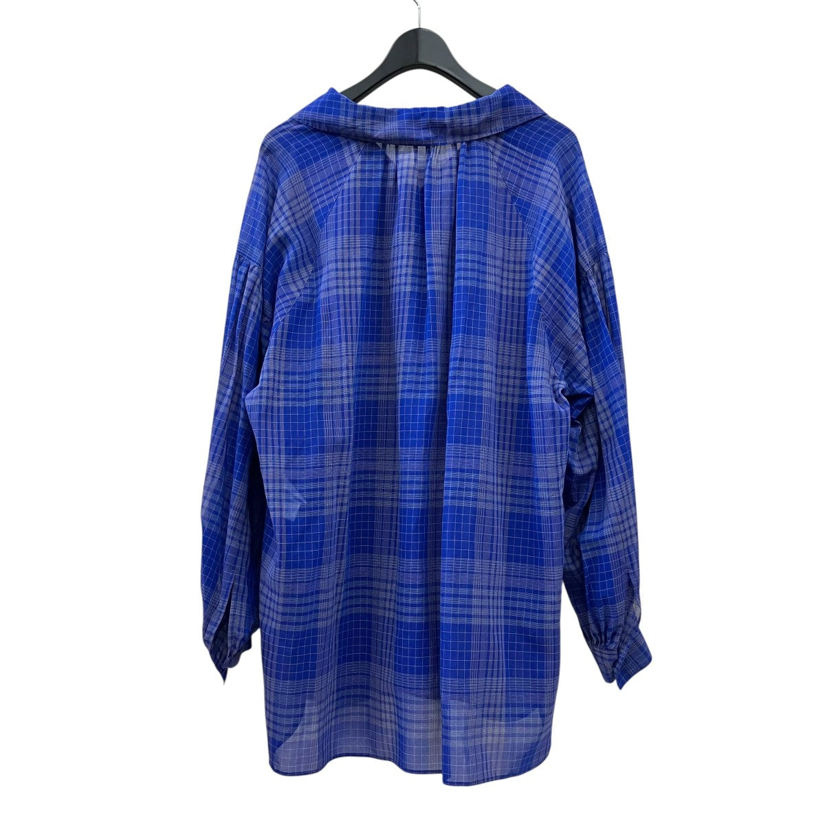 MACPHEE 24SSチェックコットンオーガンジー チュニックブラウス12-01-42-01405 古着・中古-2枚目のアイテム画像