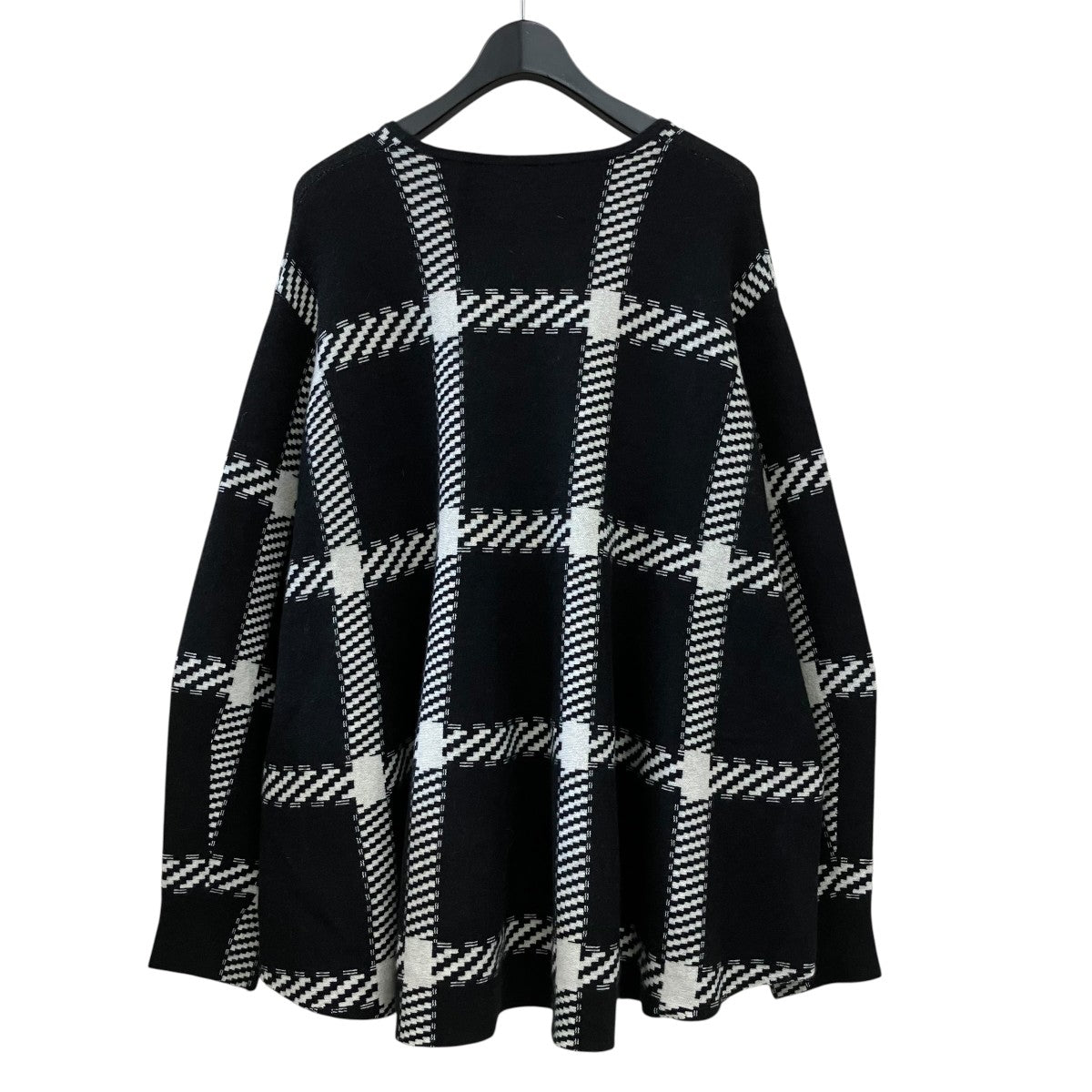Cashmere Knit Flare Topチェック長袖ニットMY23AW-KR007