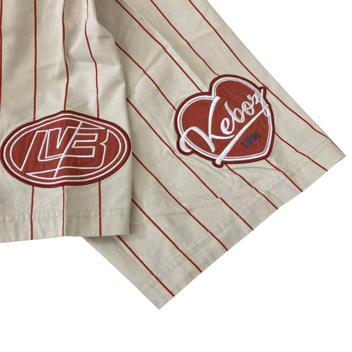 SPACE LOV3 × KEBOZ BASEBALL JERJEYストライプベースボールシャツ