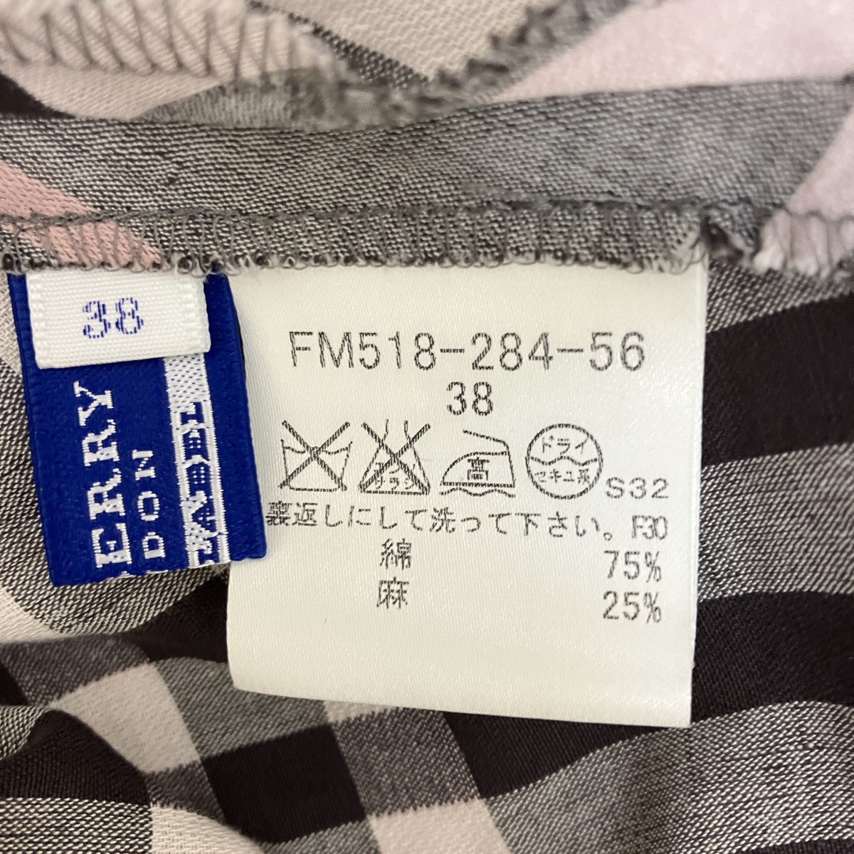 キャミソールインナー付チェックリネン混ワンピースFM518-284-56