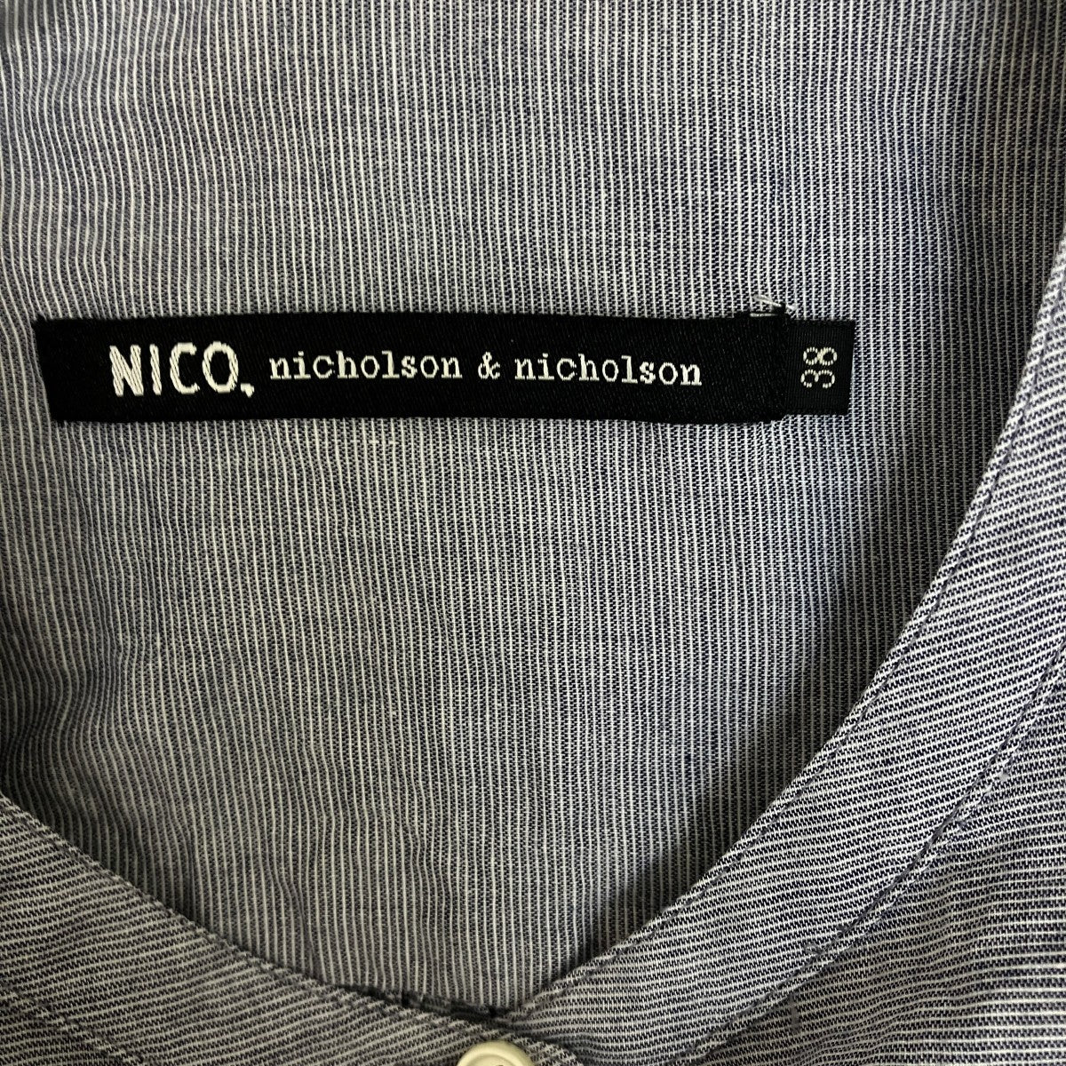 nicholson and nicholson ボーダー長袖ブラウス 古着・中古-7枚目のアイテム画像