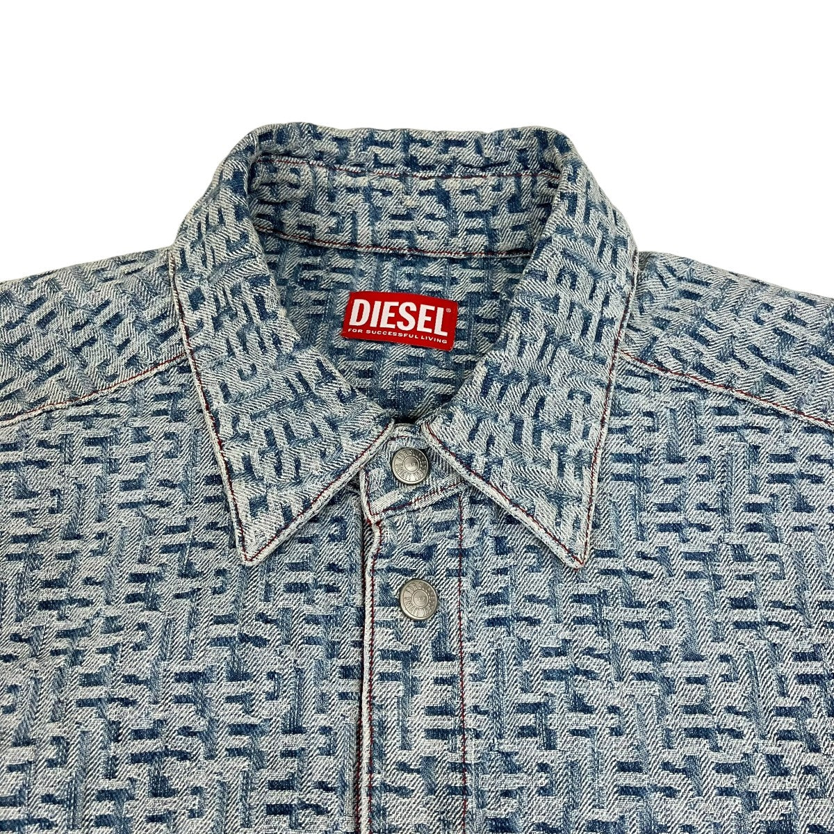 DIESEL D．SIMPLY-OVERジャガードモノグラムシャツジャケト 古着・中古-3枚目のアイテム画像