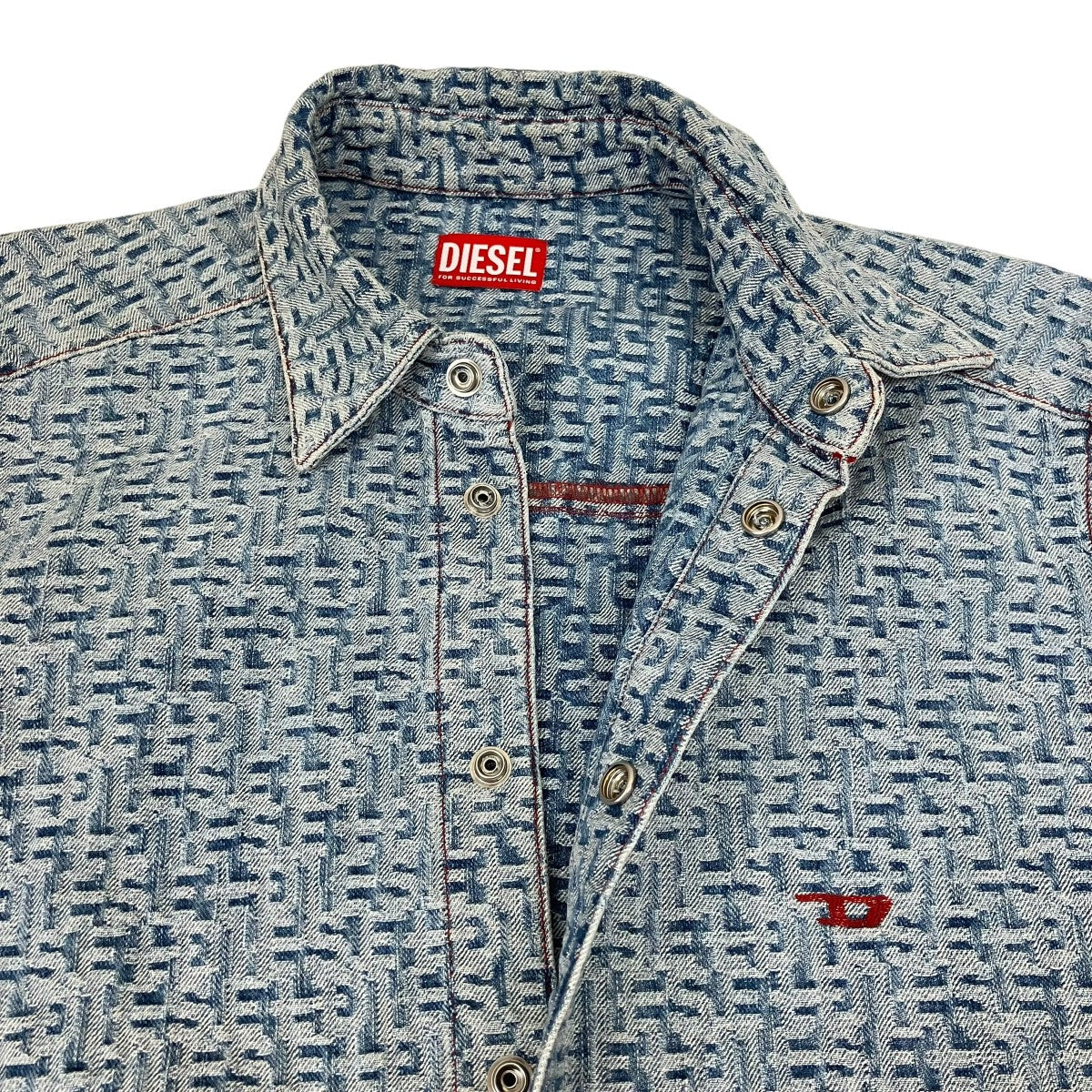 DIESEL D．SIMPLY-OVERジャガードモノグラムシャツジャケト 古着・中古-4枚目のアイテム画像
