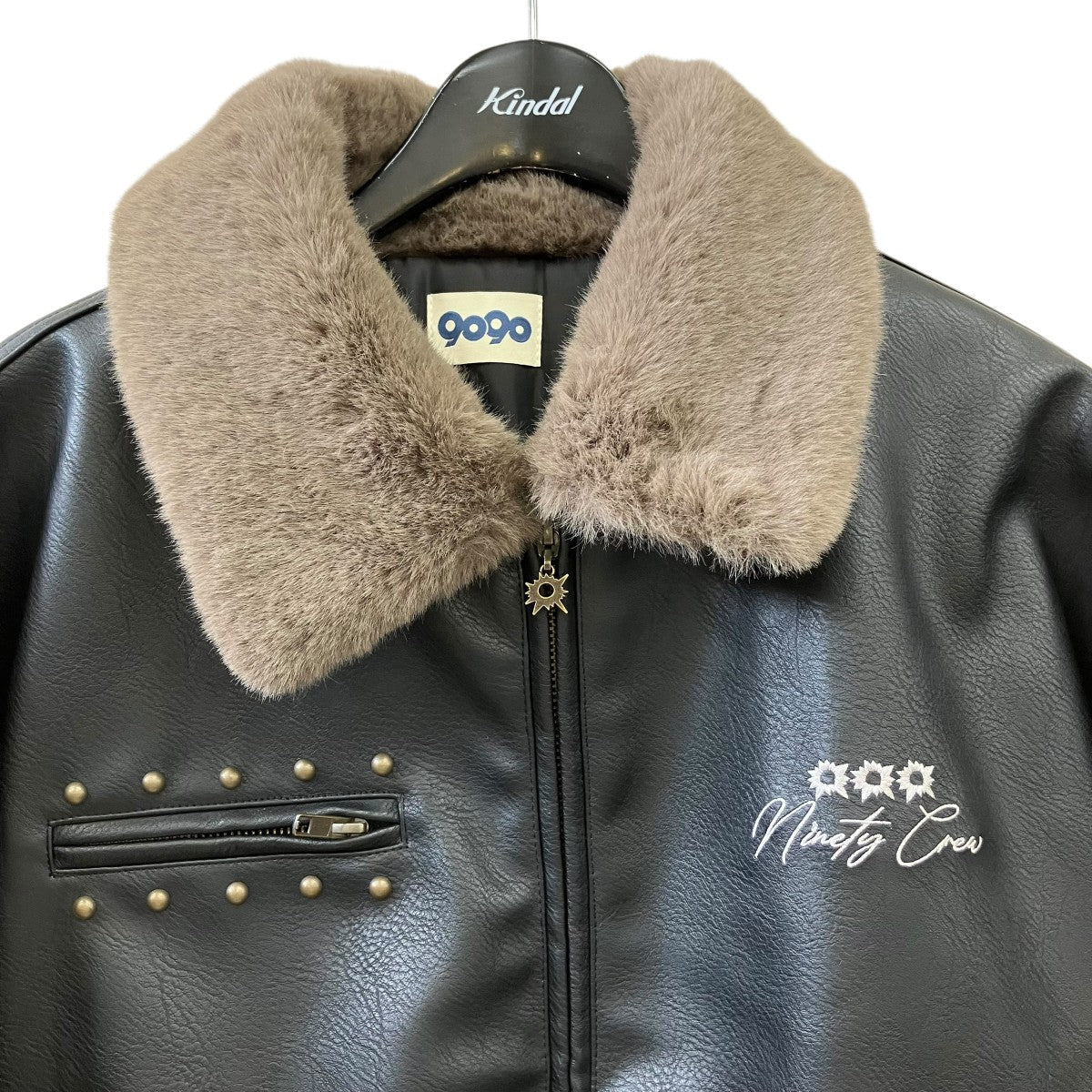 Synthetic Leather Fur Collar BlousonフェイクレザーブルゾンNN2161