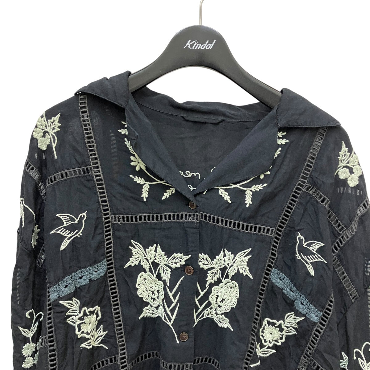TODAYFUL(トゥデイフル) Embroidery Patchwork Shirtsフラワー刺繍長袖