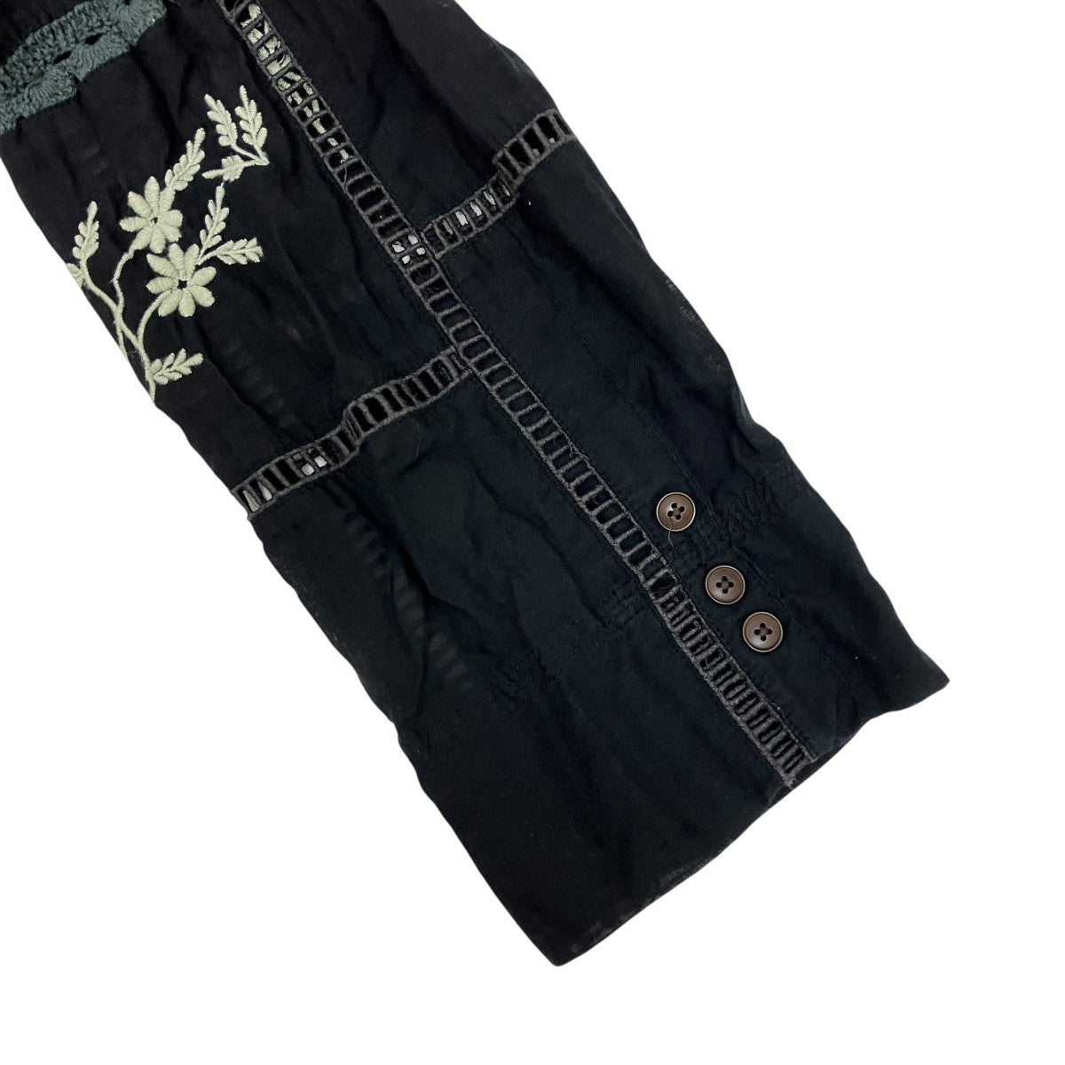 Embroidery Patchwork Shirtsフラワー刺繍長袖シャツ12510404