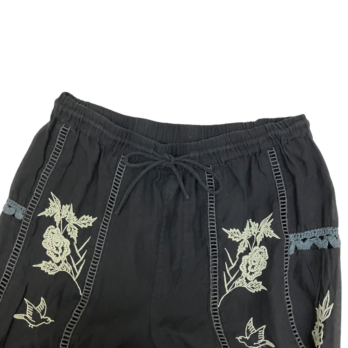Embroidery Patchwork Trouserフラワー刺繍パンツ