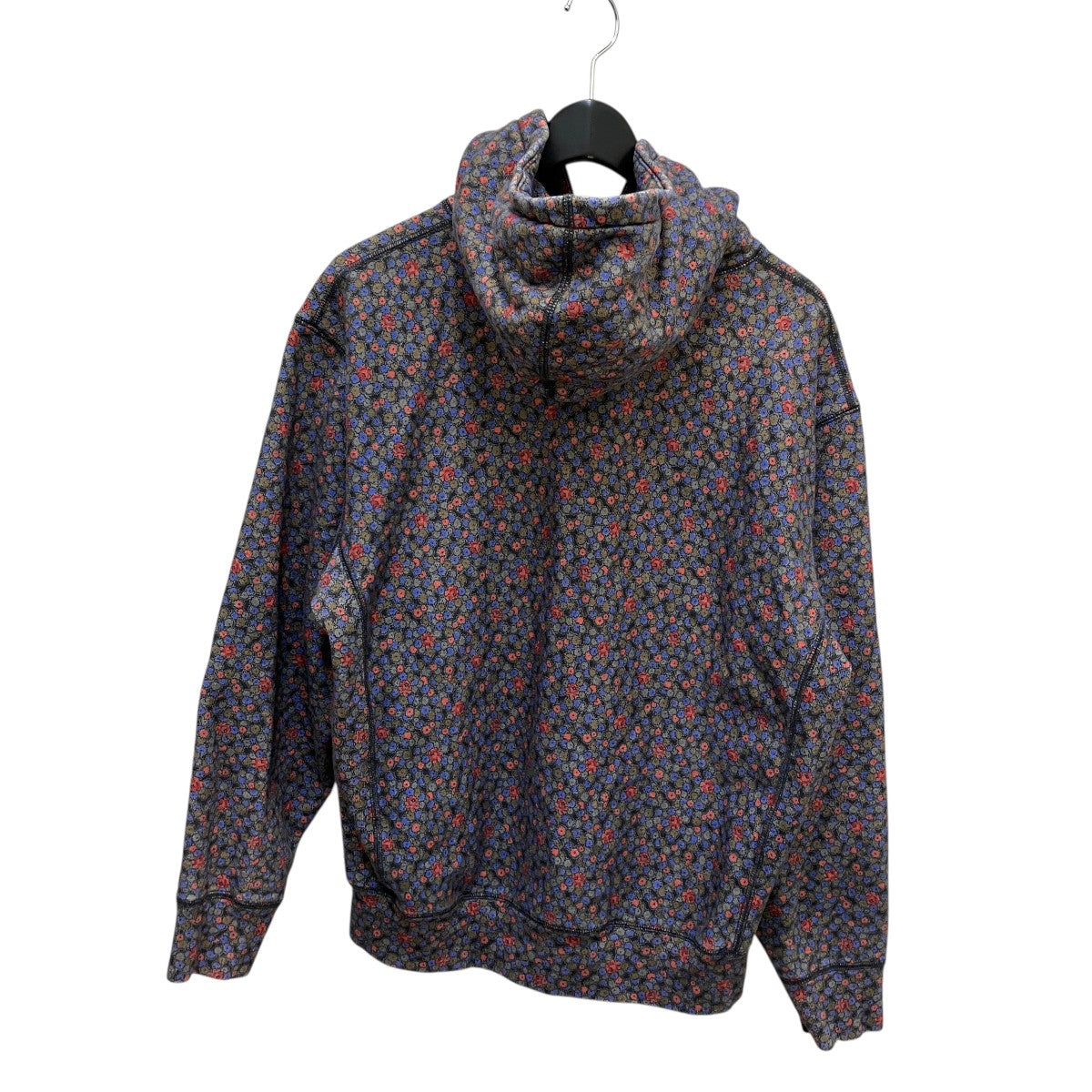 21FW Hooded Sweatshirt  Black Flowers花柄プルオーバーパーカー