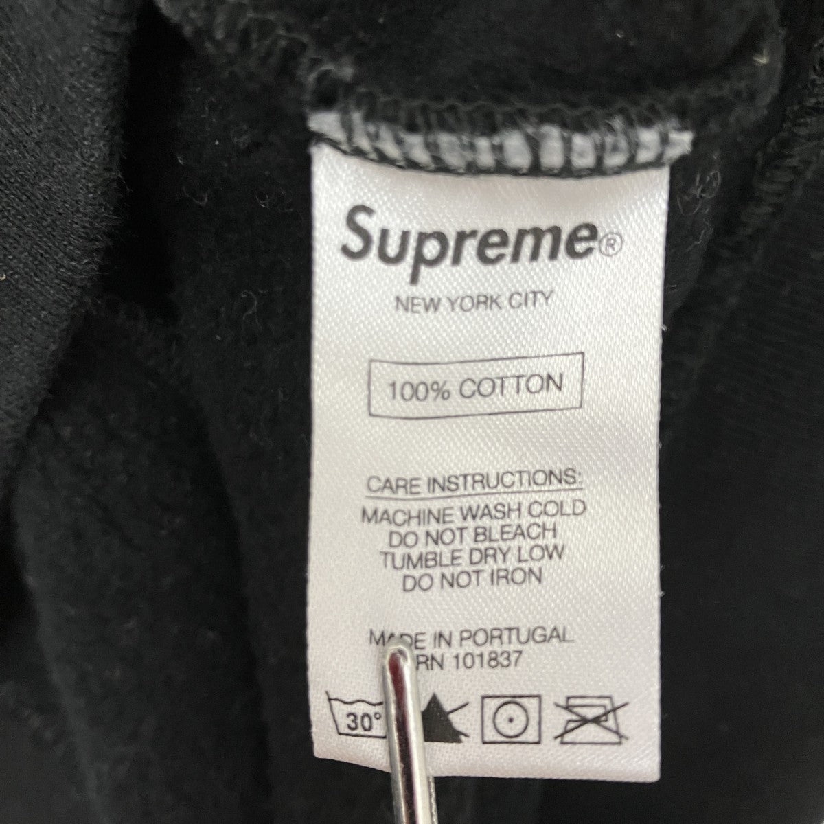 18FW Split Box Logo Hooded Sweatshirt Blackプルオーバーパーカー