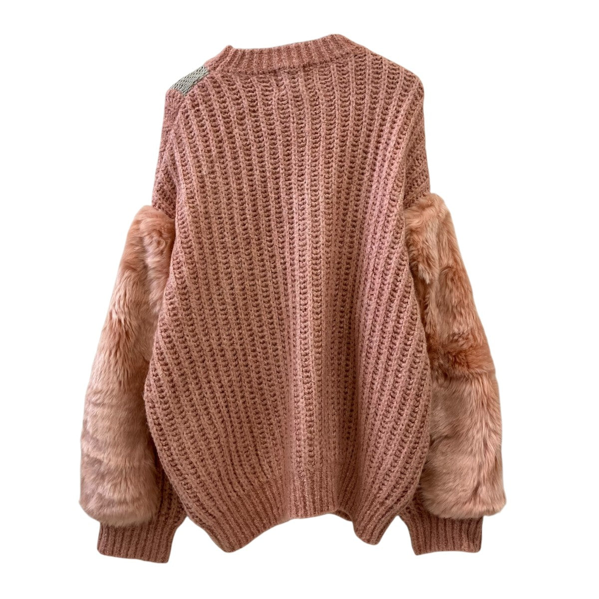 ECO FUR SLEEVE KNITケーブルニット017210400