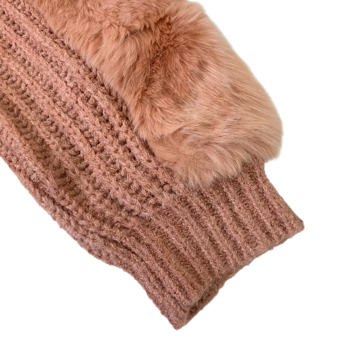ECO FUR SLEEVE KNITケーブルニット017210400