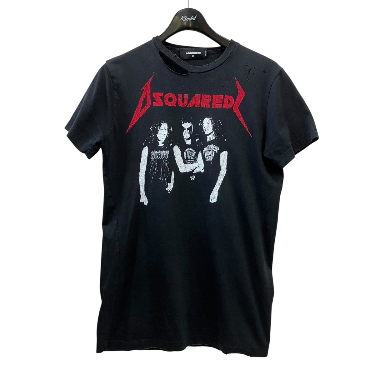 ダメージ加工 バンドTシャツオマージュプリントTシャツS72GD0011