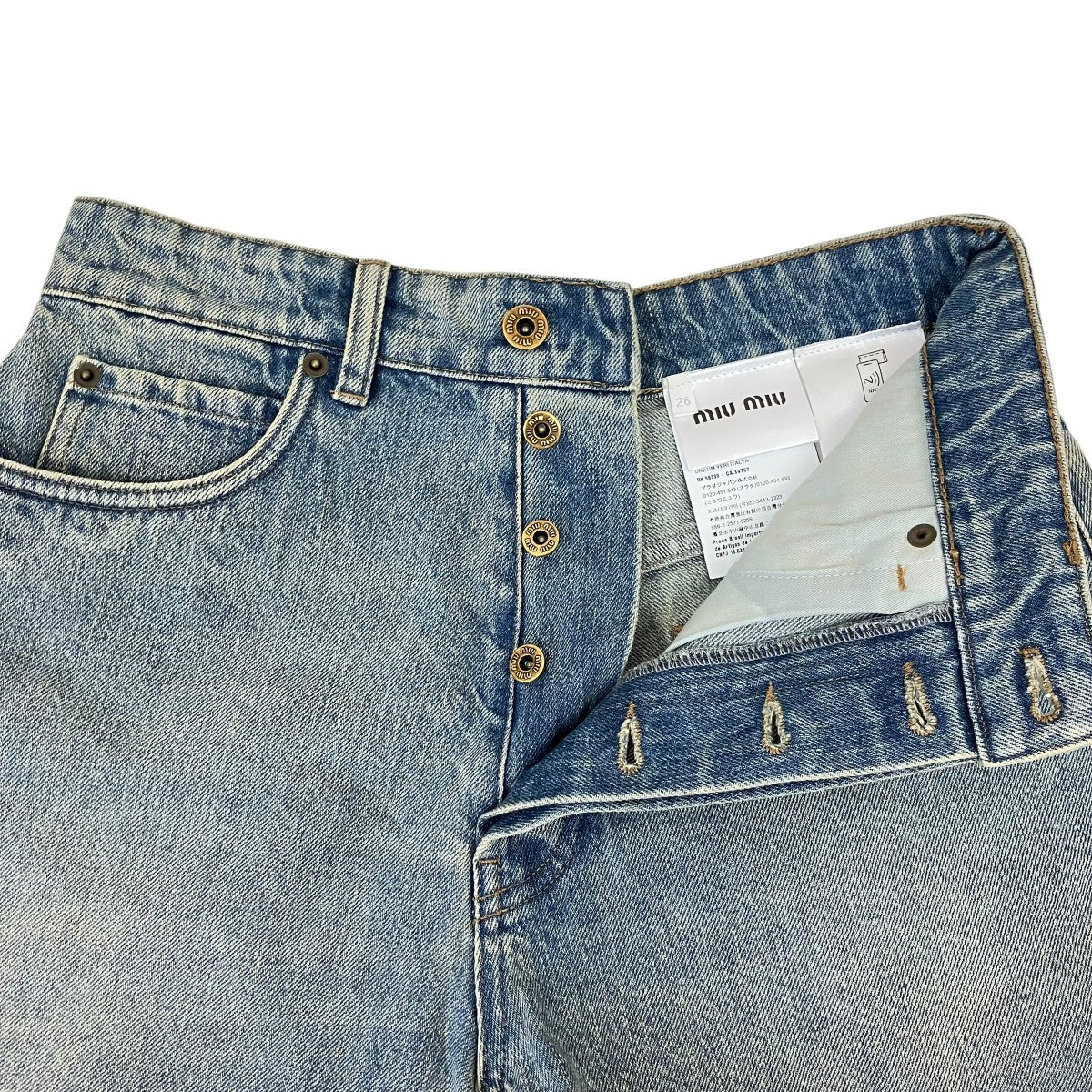 MIU MIU デニムショートパンツGWP498 S000 古着・中古-3枚目のアイテム画像