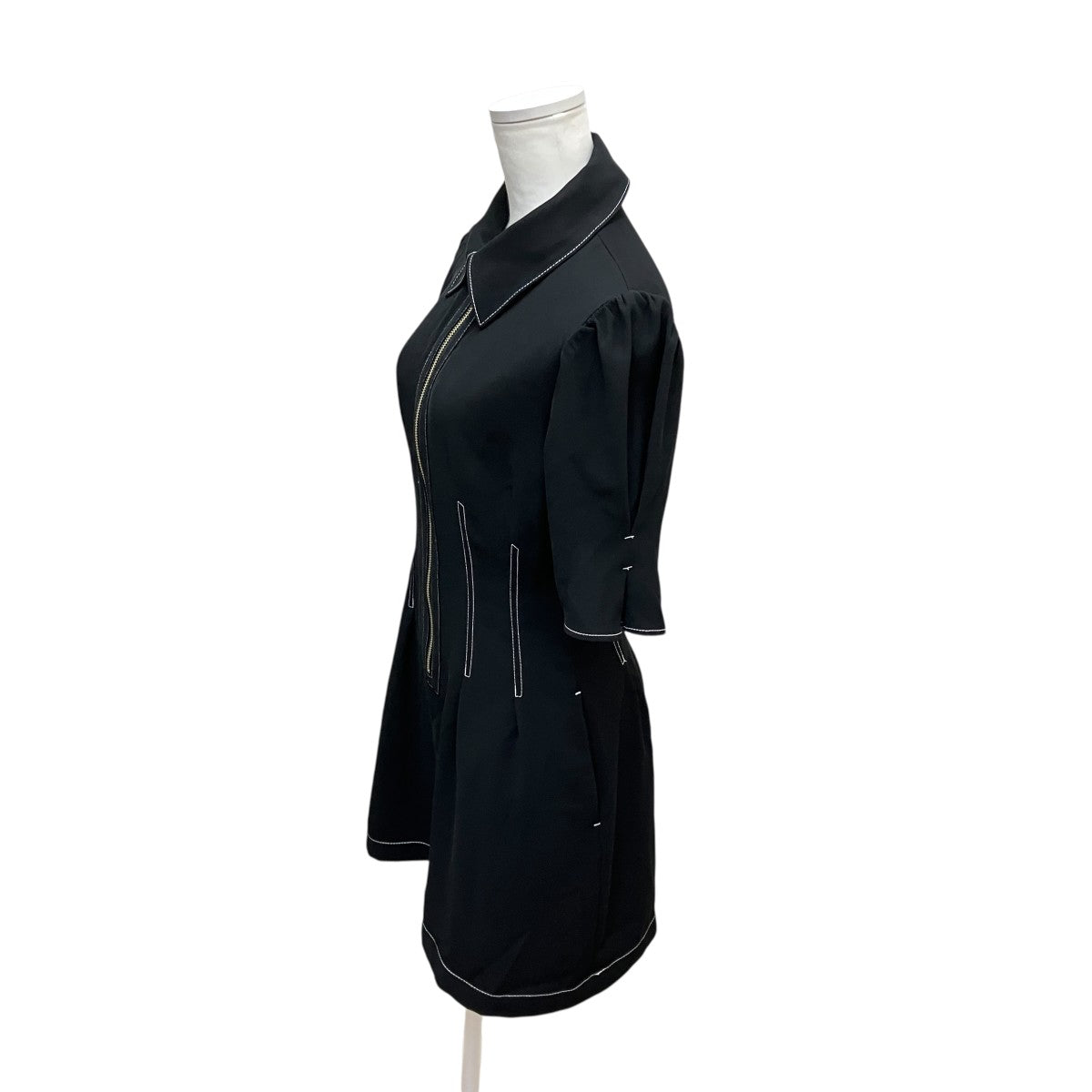 FRONT ZIP TUCK ショートワンピース半袖ワンピース030HSR33-0301