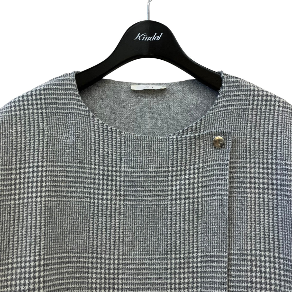 22AWチェックロングジレグレンチェックカットオフロングジレYR2225-091AW-3
