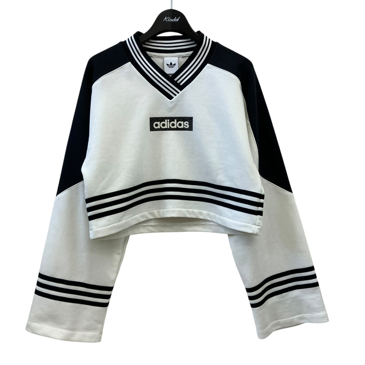 adidas ブロッキング クルーネック スウェットシャツロングスリーブカットソーJX7597 古着・中古-1枚目のアイテム画像