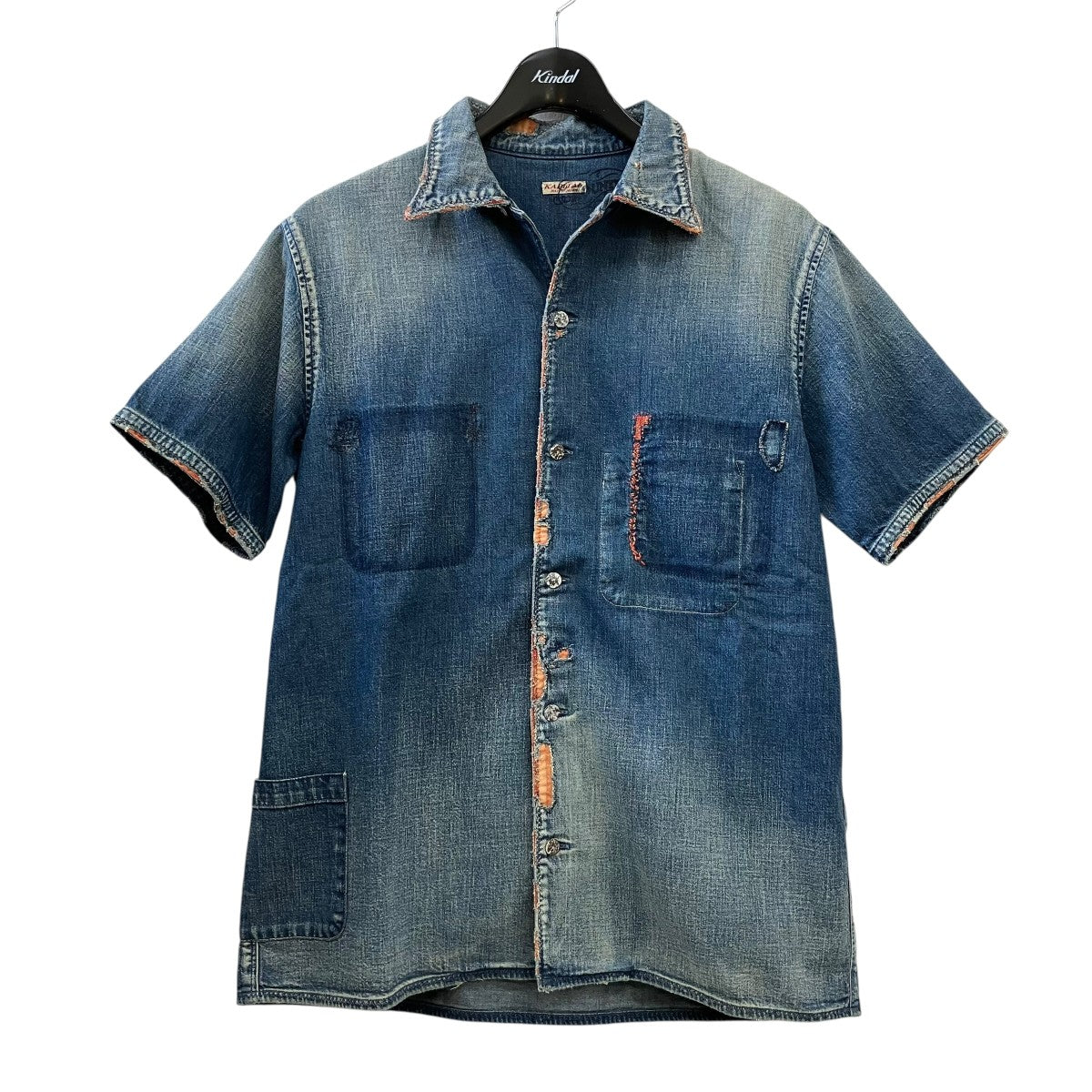 刺し子デニム半袖シャツK1405SS143
