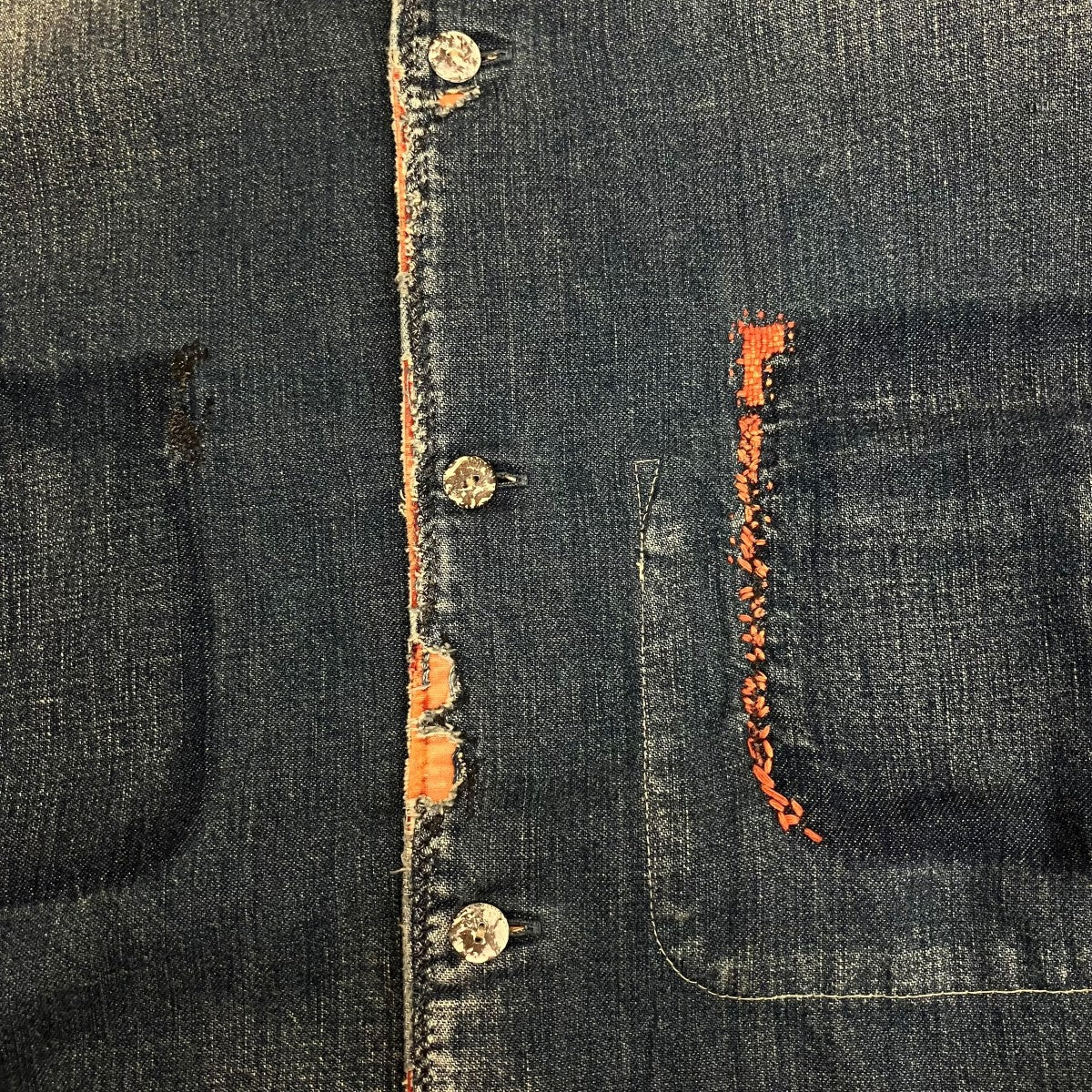 刺し子デニム半袖シャツK1405SS143