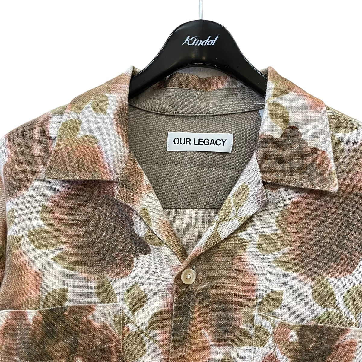 24SSHEUSEN SHIRTフラワープリントオープンカラーリネンシャツM2242HM