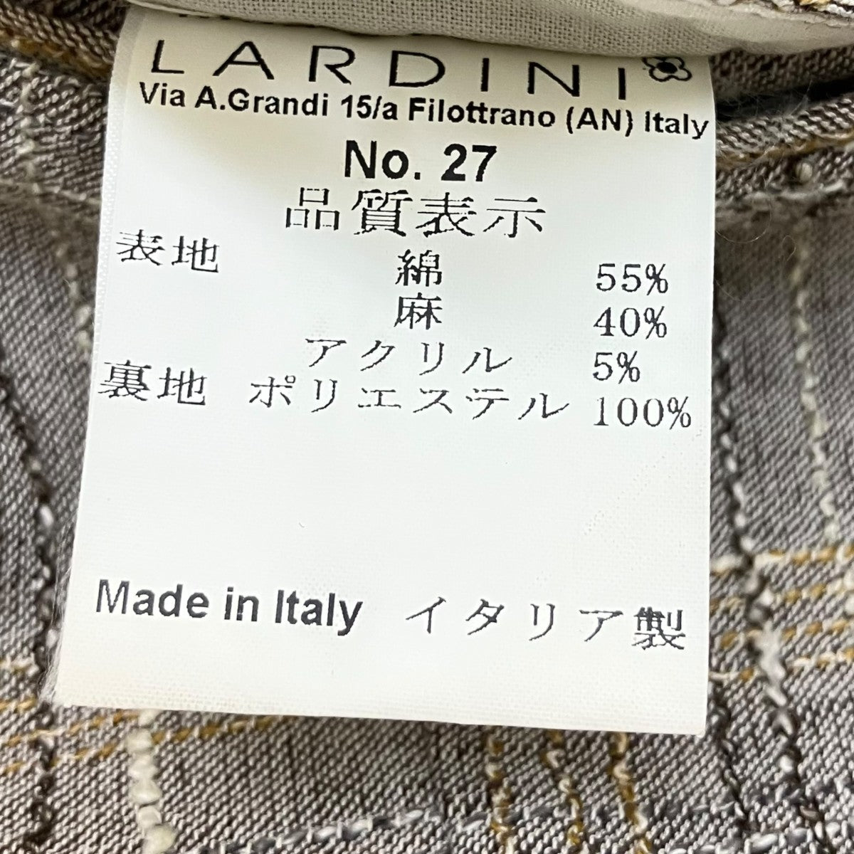 チェックコットンリネンジャケット